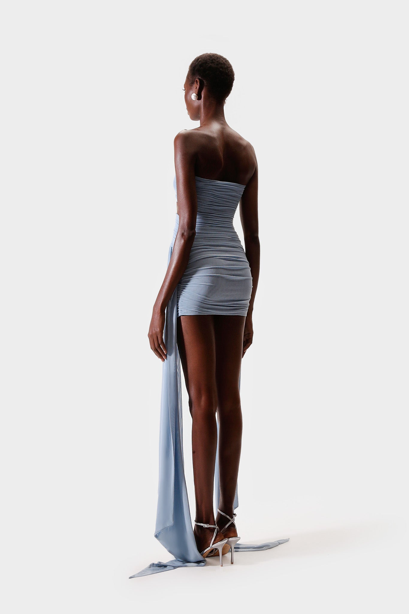 Ruched Cut Out Mini - Clear Sky