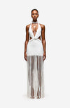 Cut Out Tassel Dress - White
