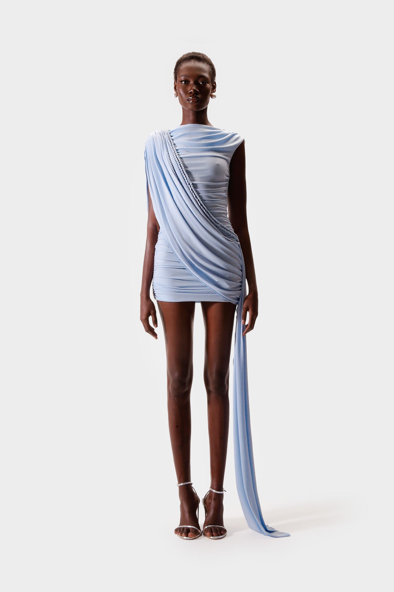 Alaya Sleeveless Draped Mini - Clear Sky