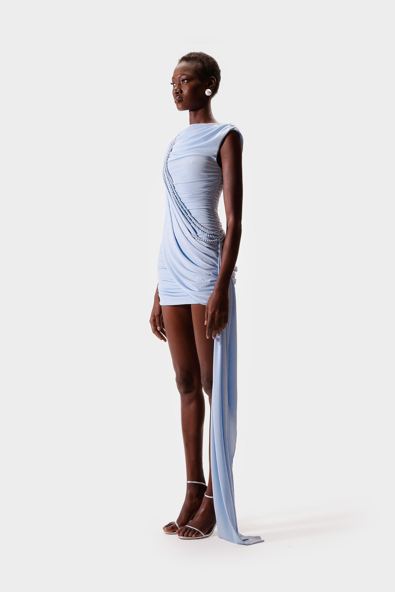 Alaya Sleeveless Draped Mini - Clear Sky