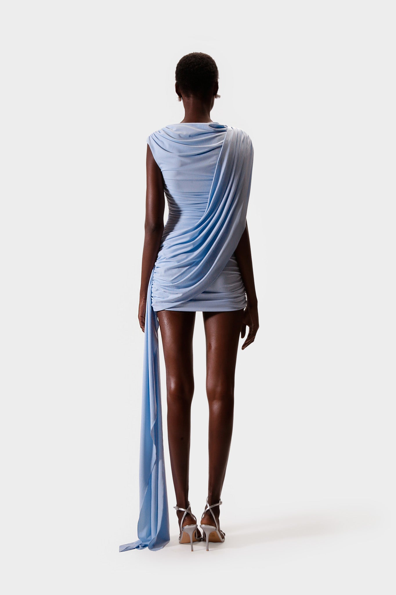 Alaya Sleeveless Draped Mini - Clear Sky