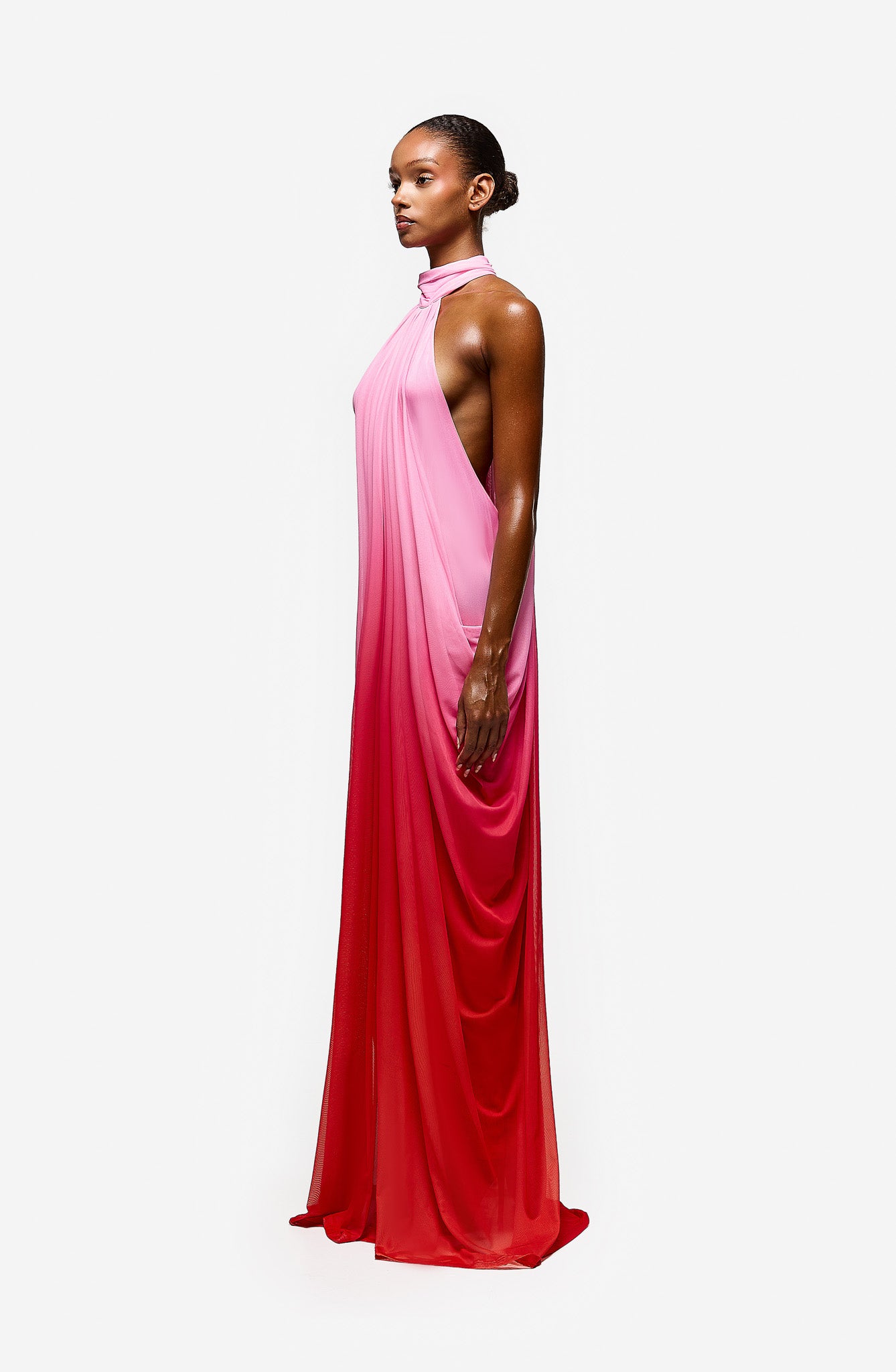 Draped Waterfall Maxi - Flamingo