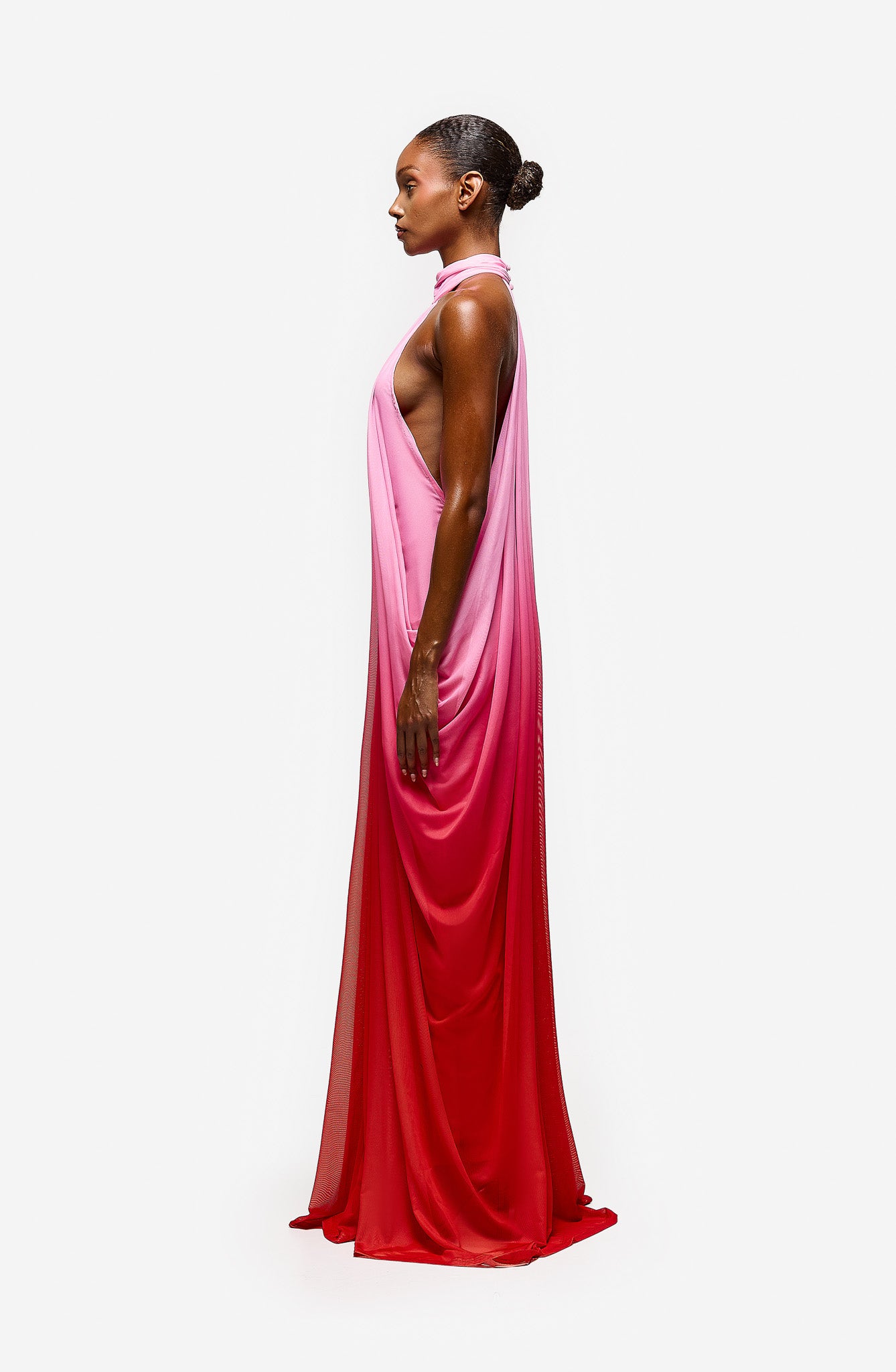 Draped Waterfall Maxi - Flamingo