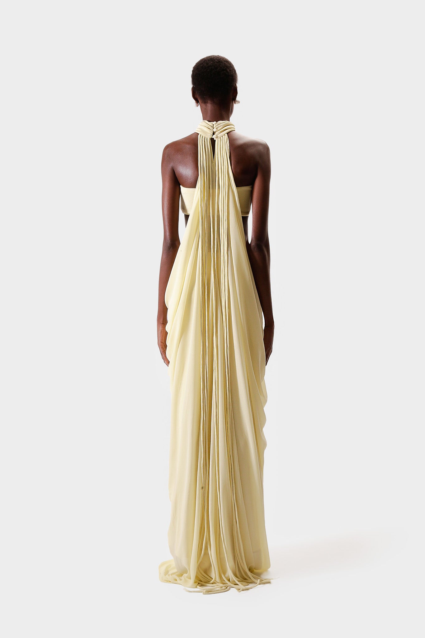 Draped Chiffon Maxi - Butter Yellow