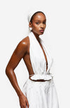 Pleated Halter Top - White