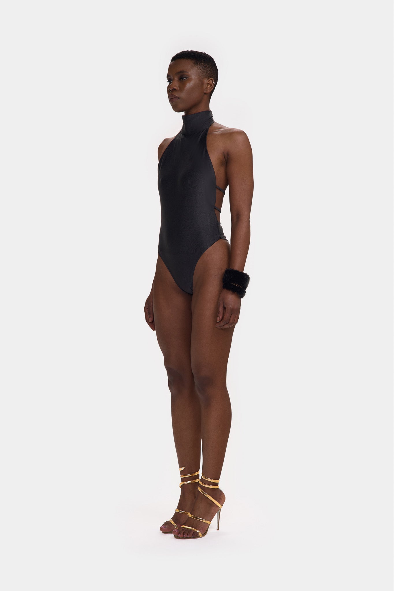 SAMPLE SALE Halter Bodysuit - Panther