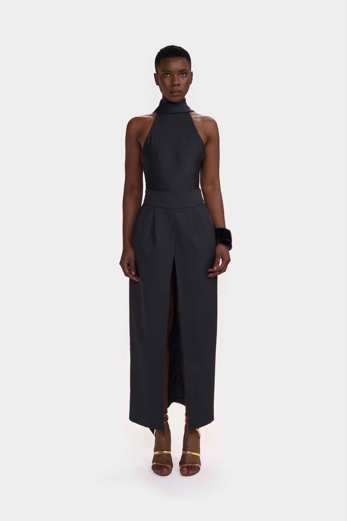 SAMPLE SALE Halter Bodysuit - Panther