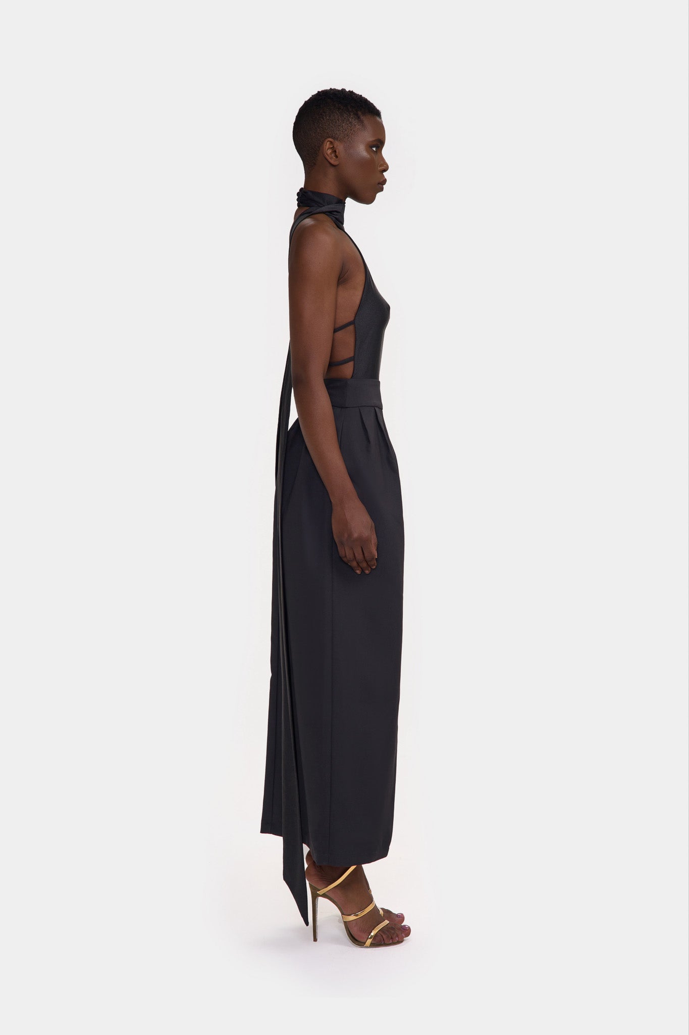 Women's For Bodysuit Trim Fringe Ball Bodysuit hill the on 【美品】house ぴ*ん様 One Neck Halter Sleeveless Piece トップス