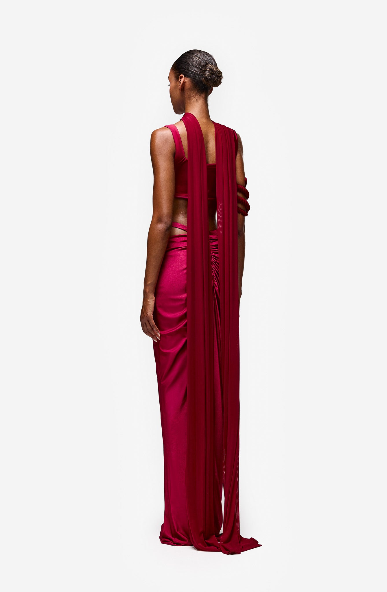 Inaya Draped Maxi Skirt - French Martini