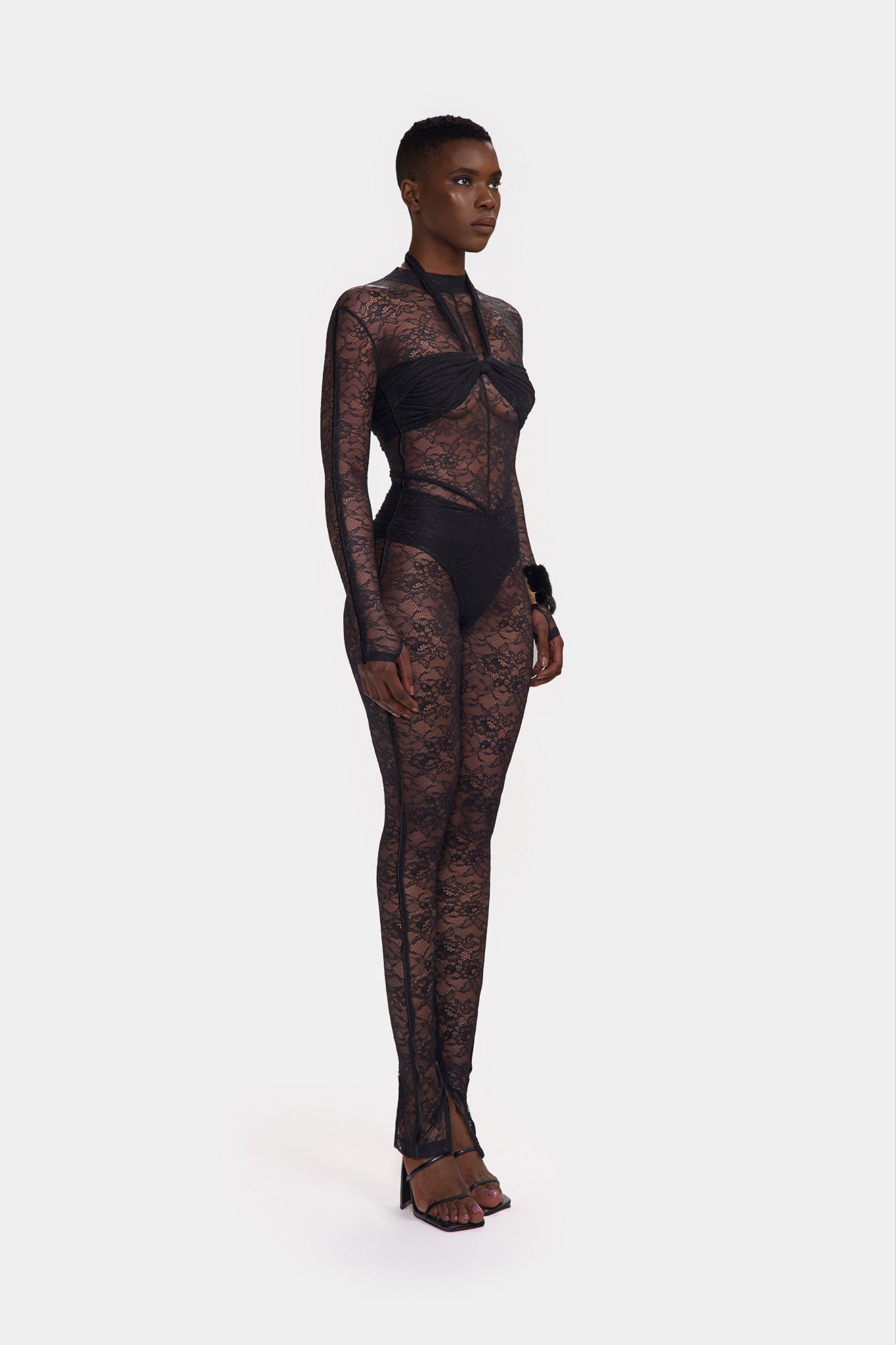 Kesh Lace Jumpsuit - Panther – BBXBRAND