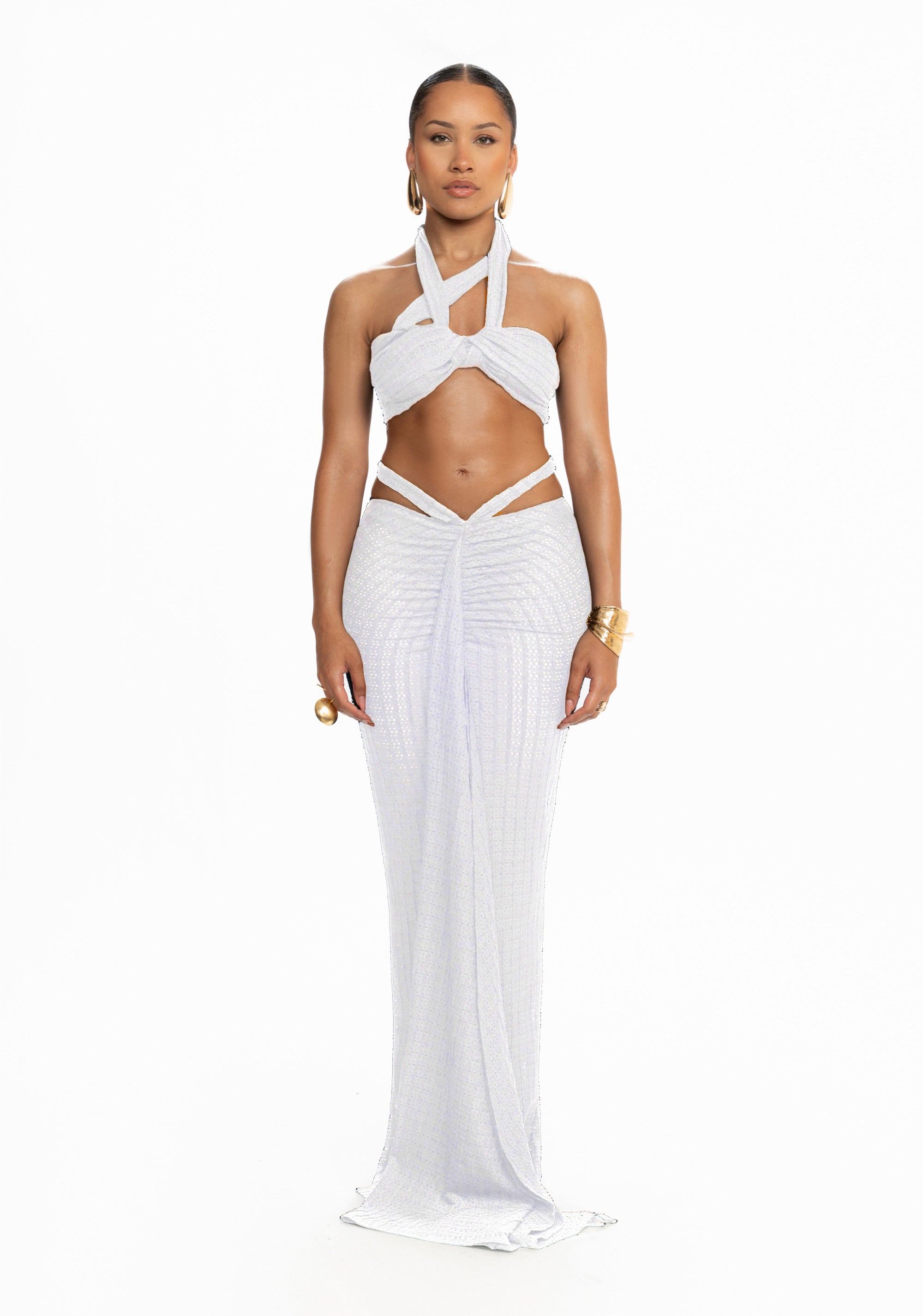 SAMPLE SALE Kesh Knit Maxi Skirt - Yatch White
