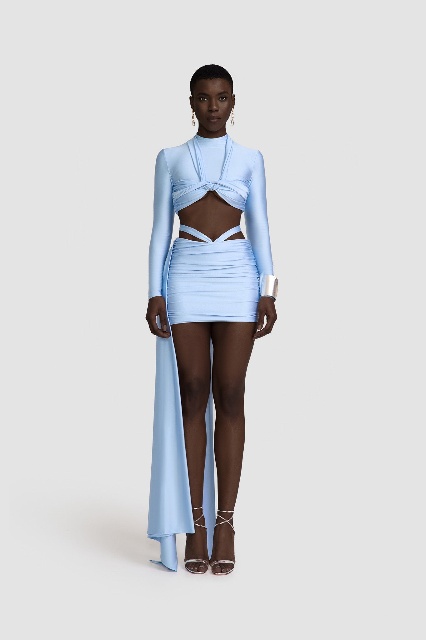 Kesh Long Sleeve Crop - Iced Glacier