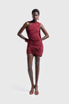 Kora Asymmetric Tassel Mini - Deep Cherry