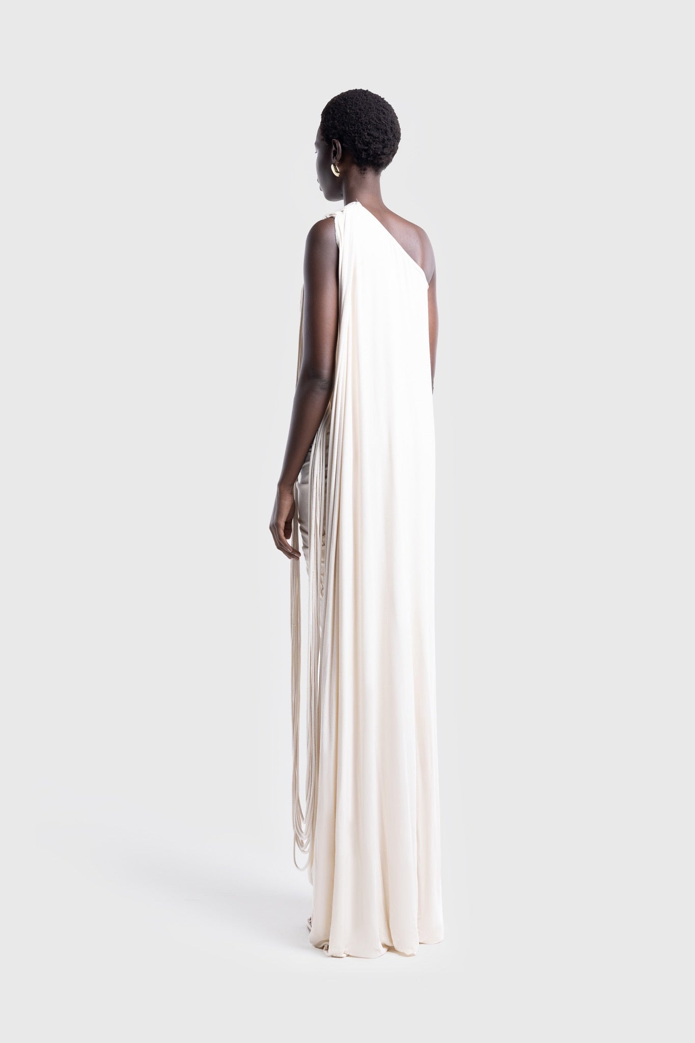 Kora Asymmetric Tassel Dress - Off White