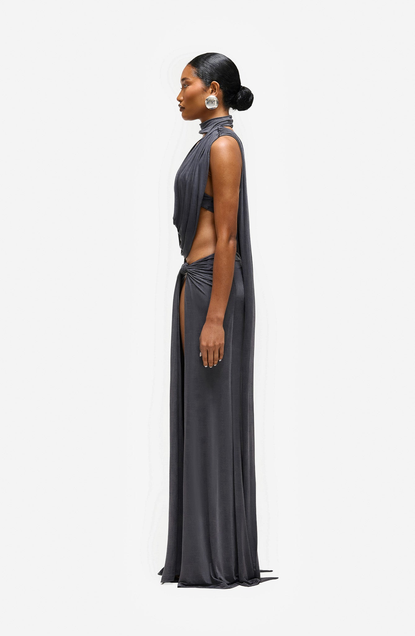 Laata Slit Maxi Skirt - Smokey