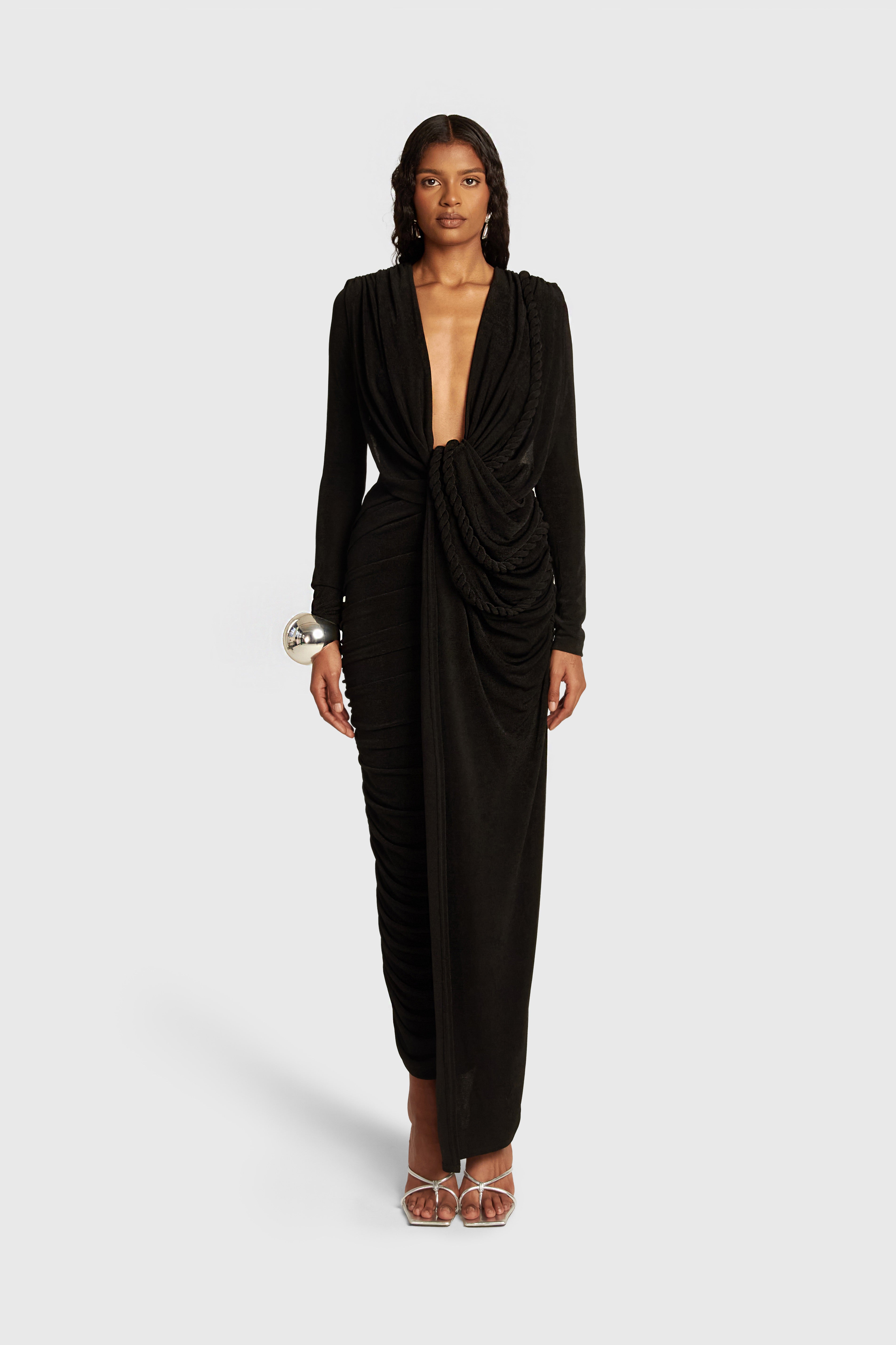 Londres Sleeved Maxi - Black