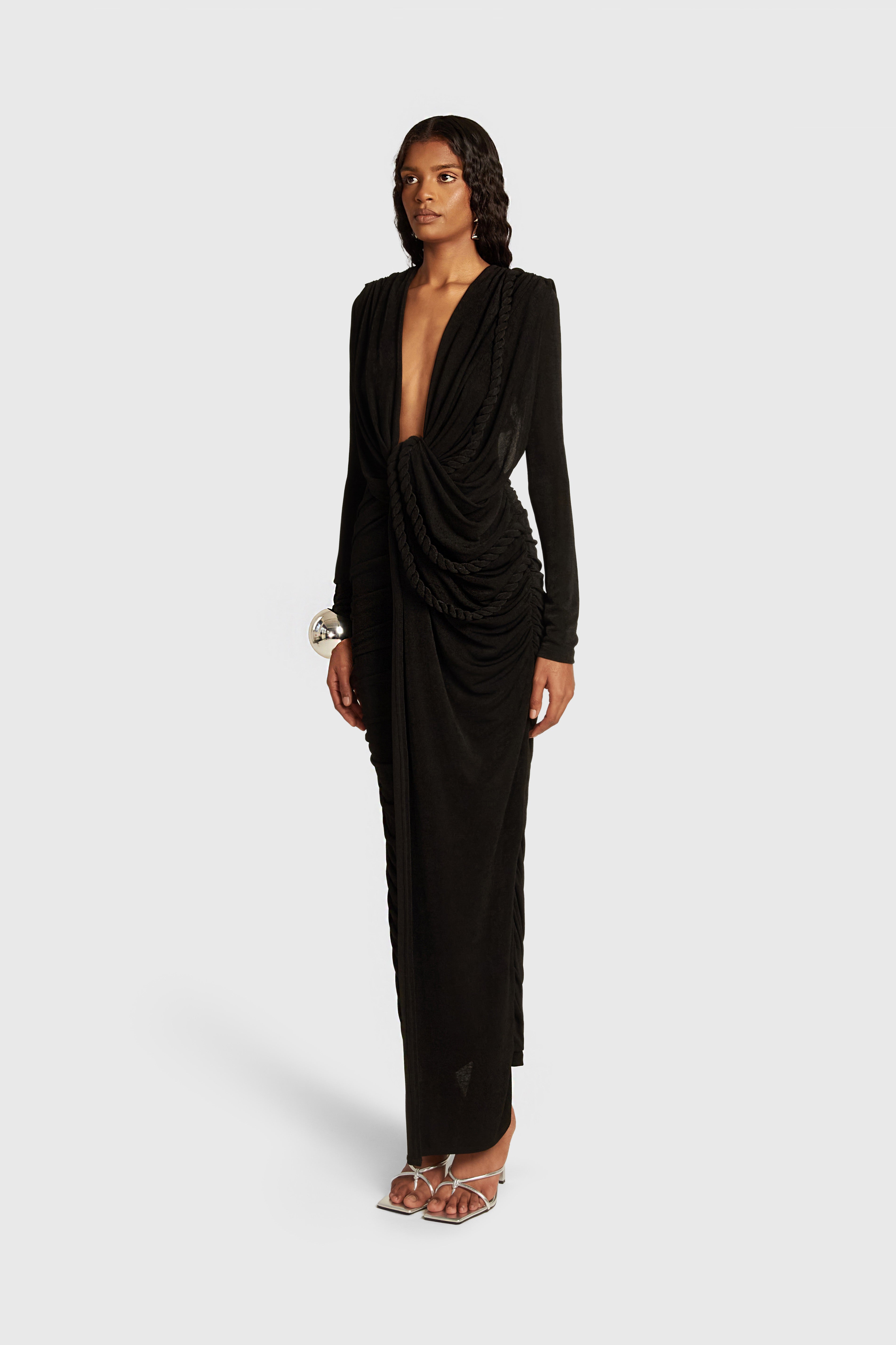 Londres Sleeved Maxi - Black