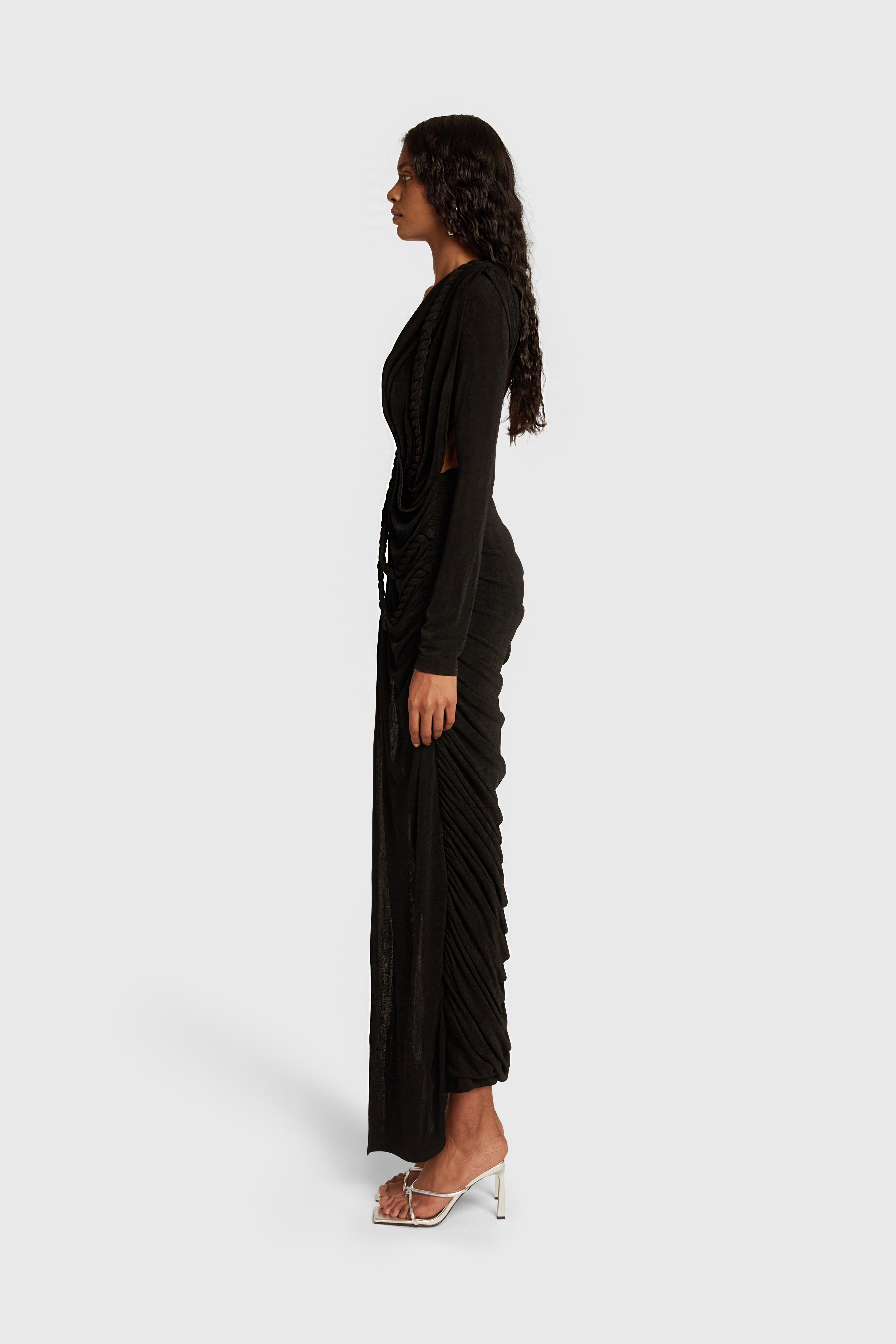 Londres Sleeved Maxi - Black
