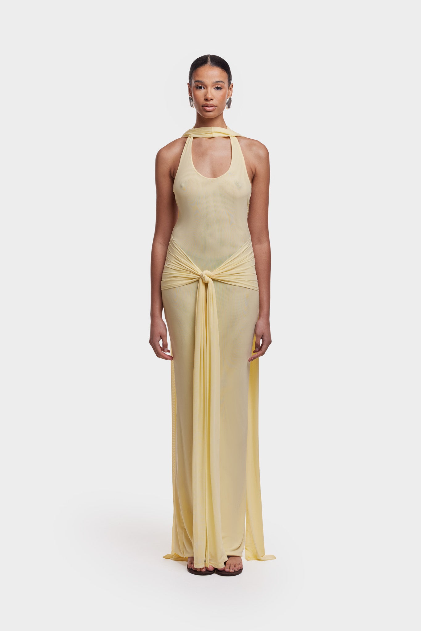 Naomi Low Back Dress - Butter Yellow BBXBRAND Naomi Low Back Dress - Butter Yellow BBXBRAND