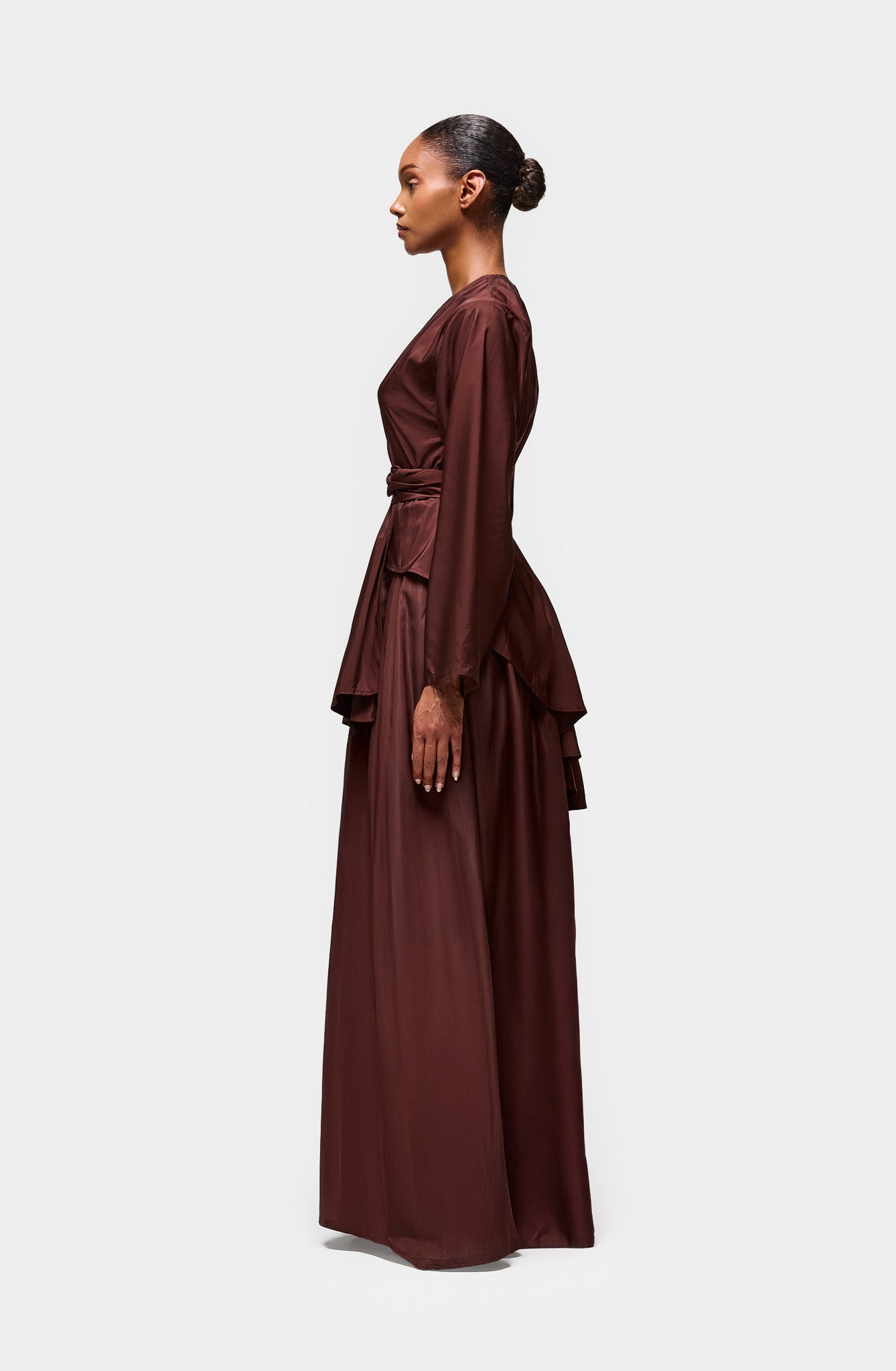 Wide Leg Pleated Pant - Expresso Martini