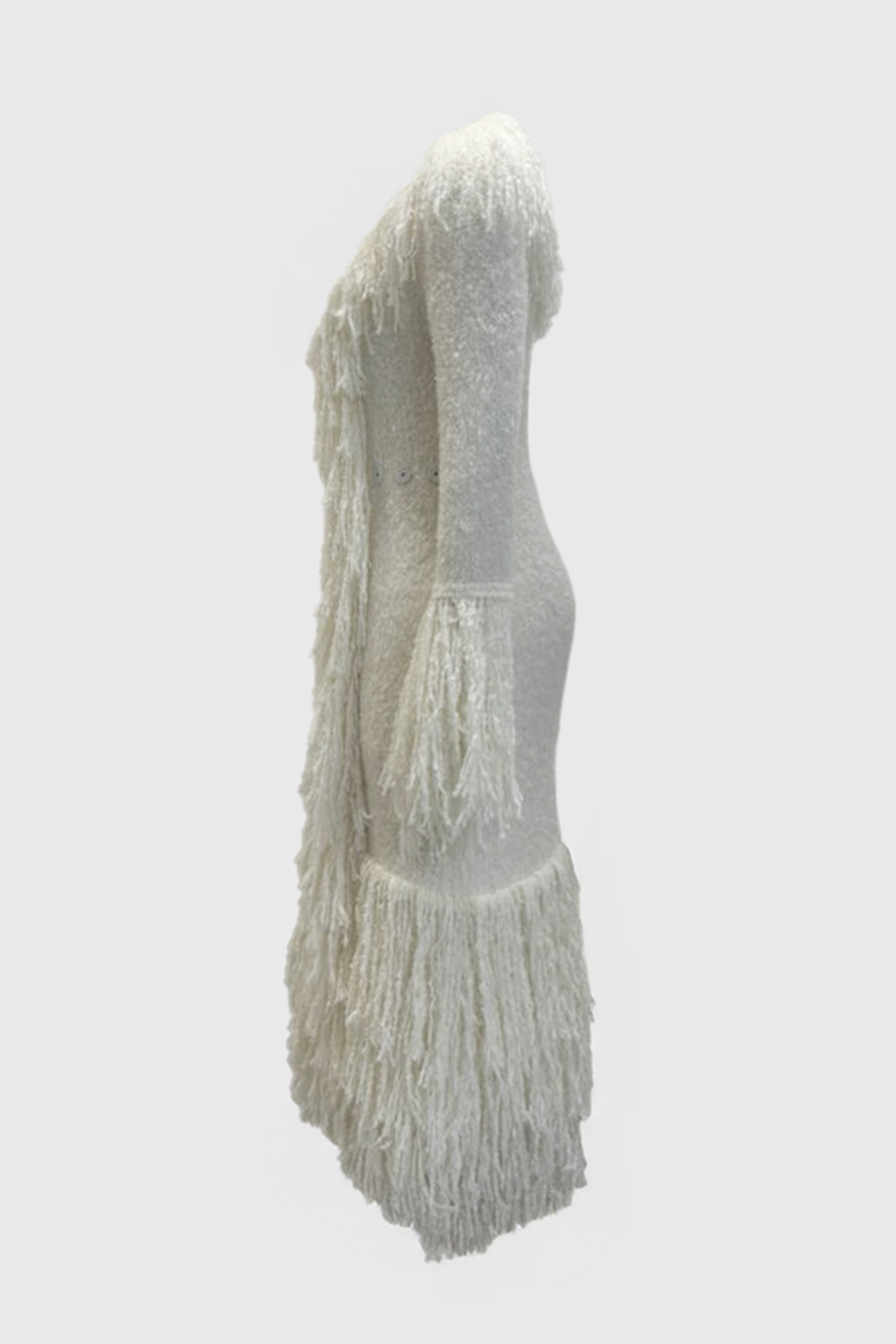 PRE ORDER Knitted Alpaca Fur Coat - Off White