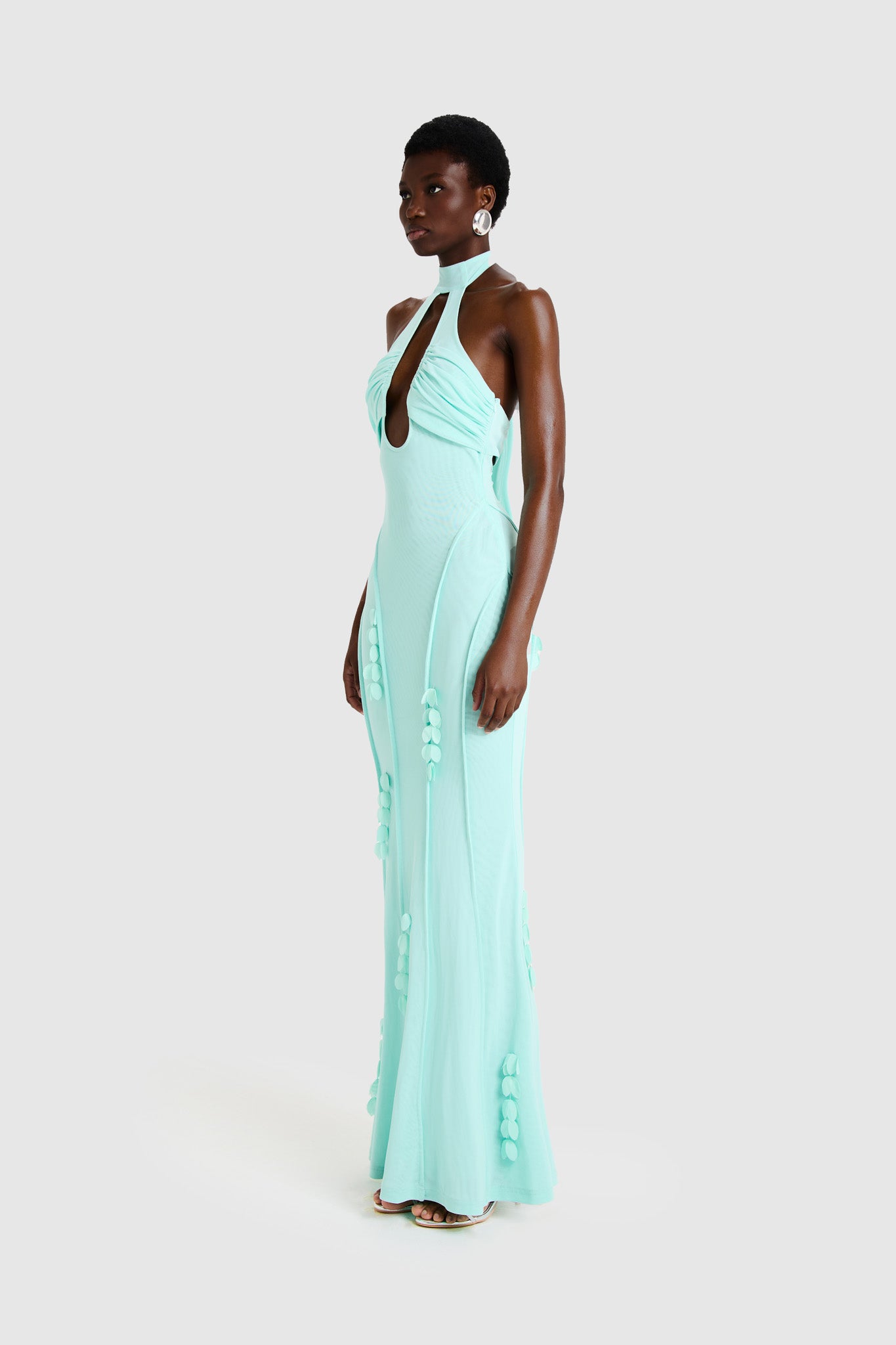 Petal Halter Maxi - Soft Lagoon