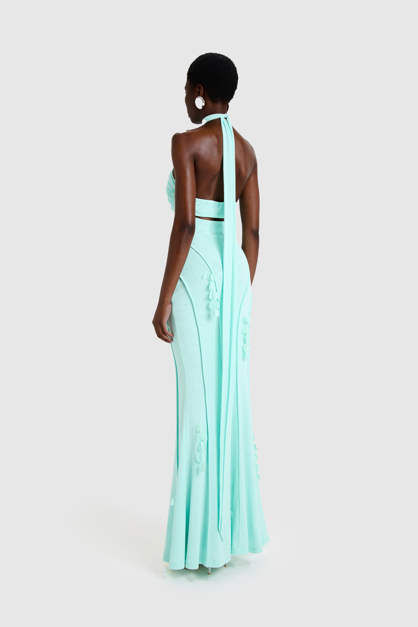Petal Halter Maxi - Soft Lagoon