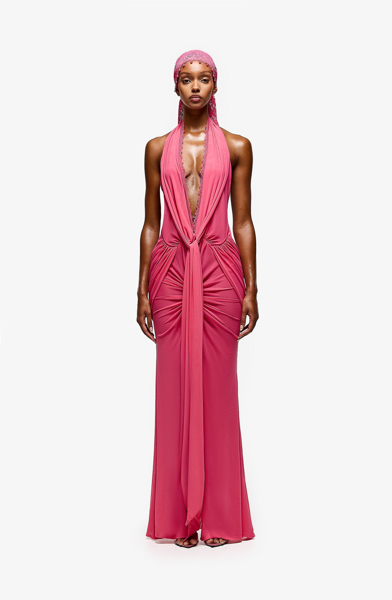 Rayani Halter Dress - Pink Guava
