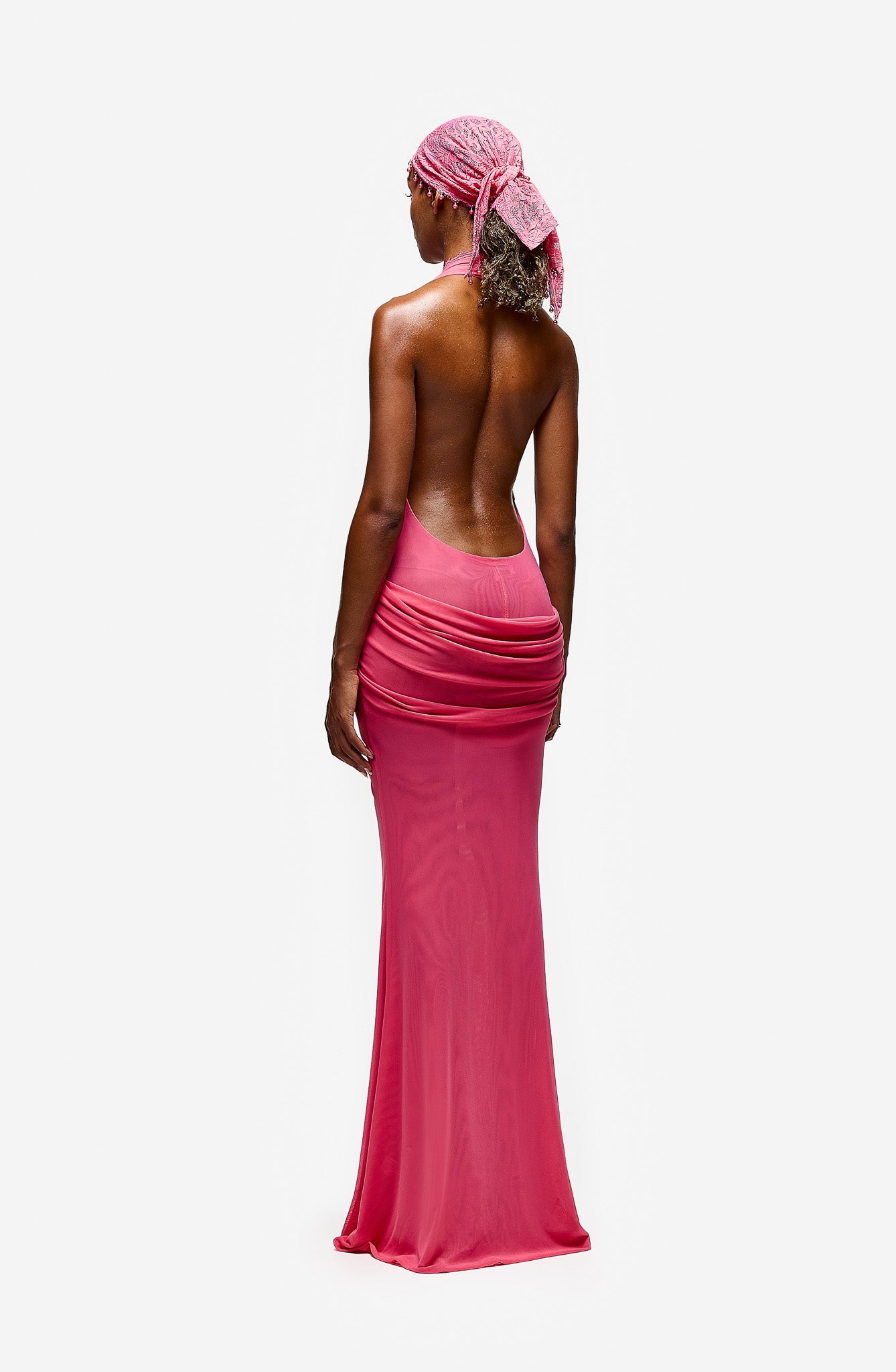 Rayani Halter Dress - Pink Guava