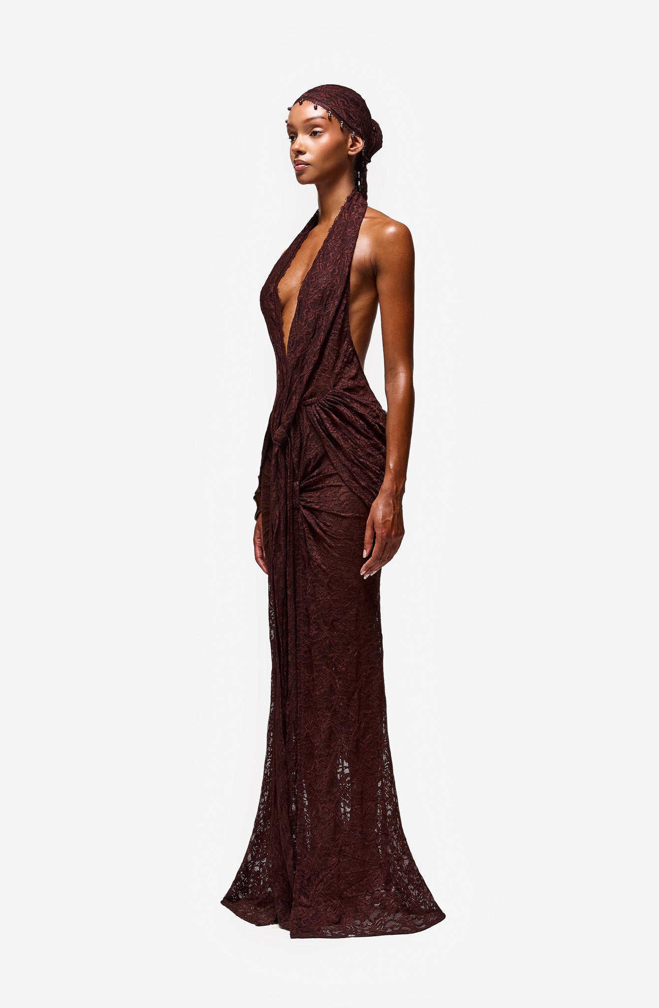 Rayani Lace Dress - Expresso Martini