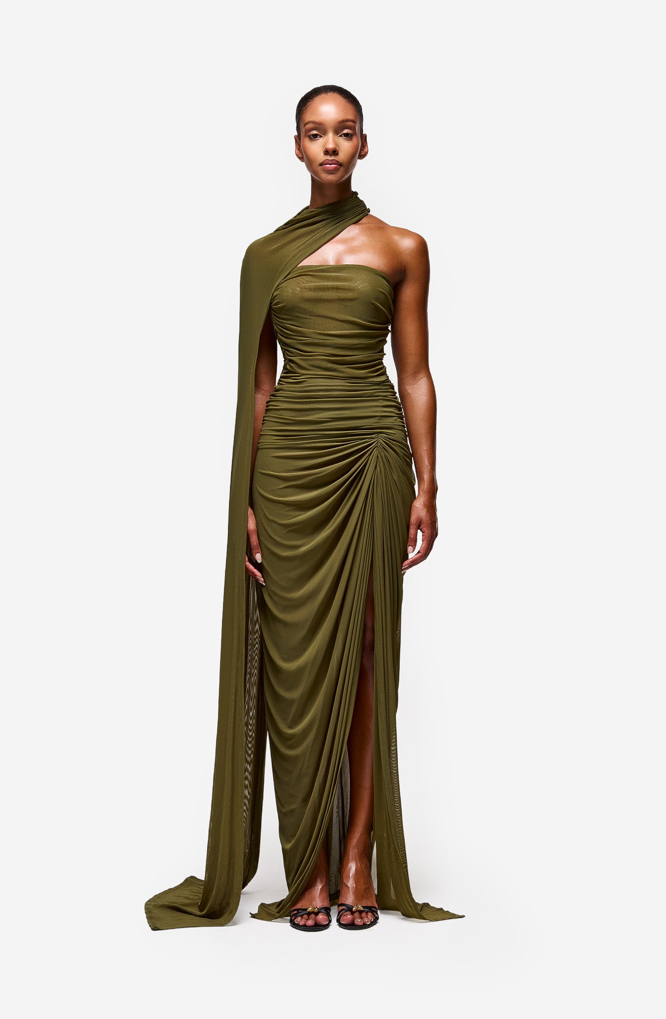 Ruched Bandeau Dress - Dirty Martini