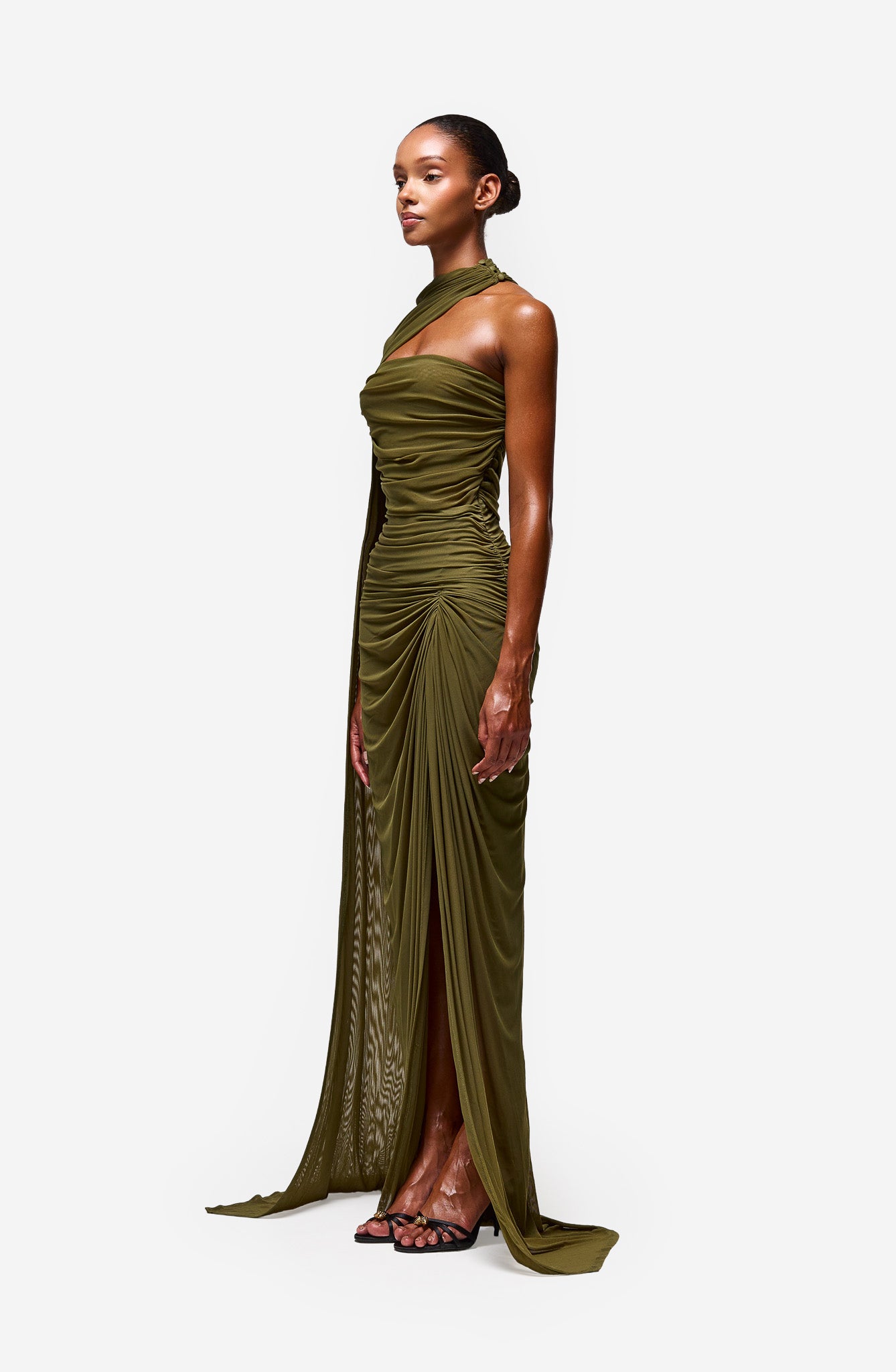 Ruched Bandeau Dress - Dirty Martini