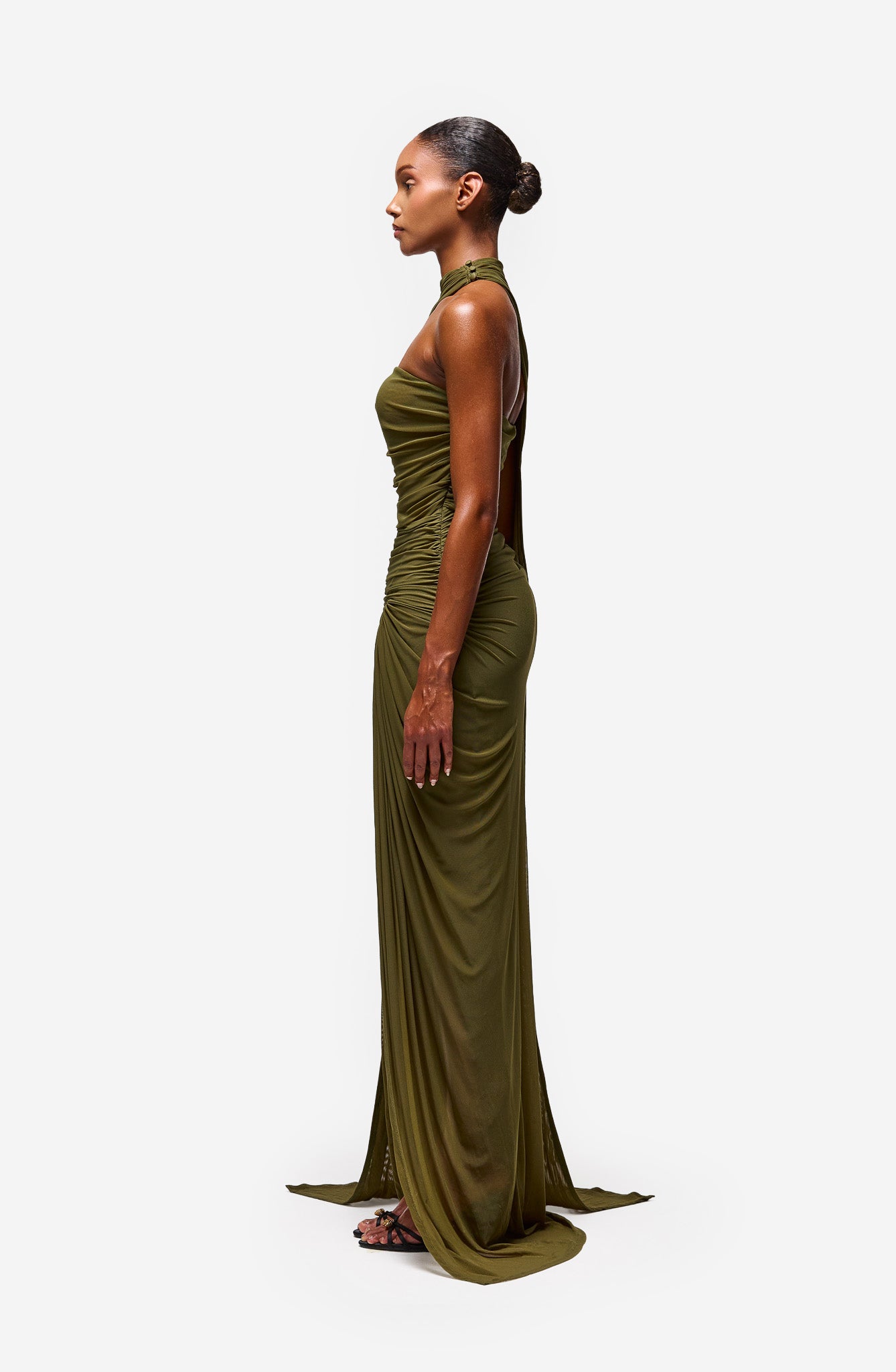 Ruched Bandeau Dress - Dirty Martini