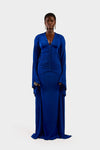 Ruched Batwing Gown - Sapphire