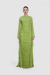 Ruched Batwing Gown - Pistachio