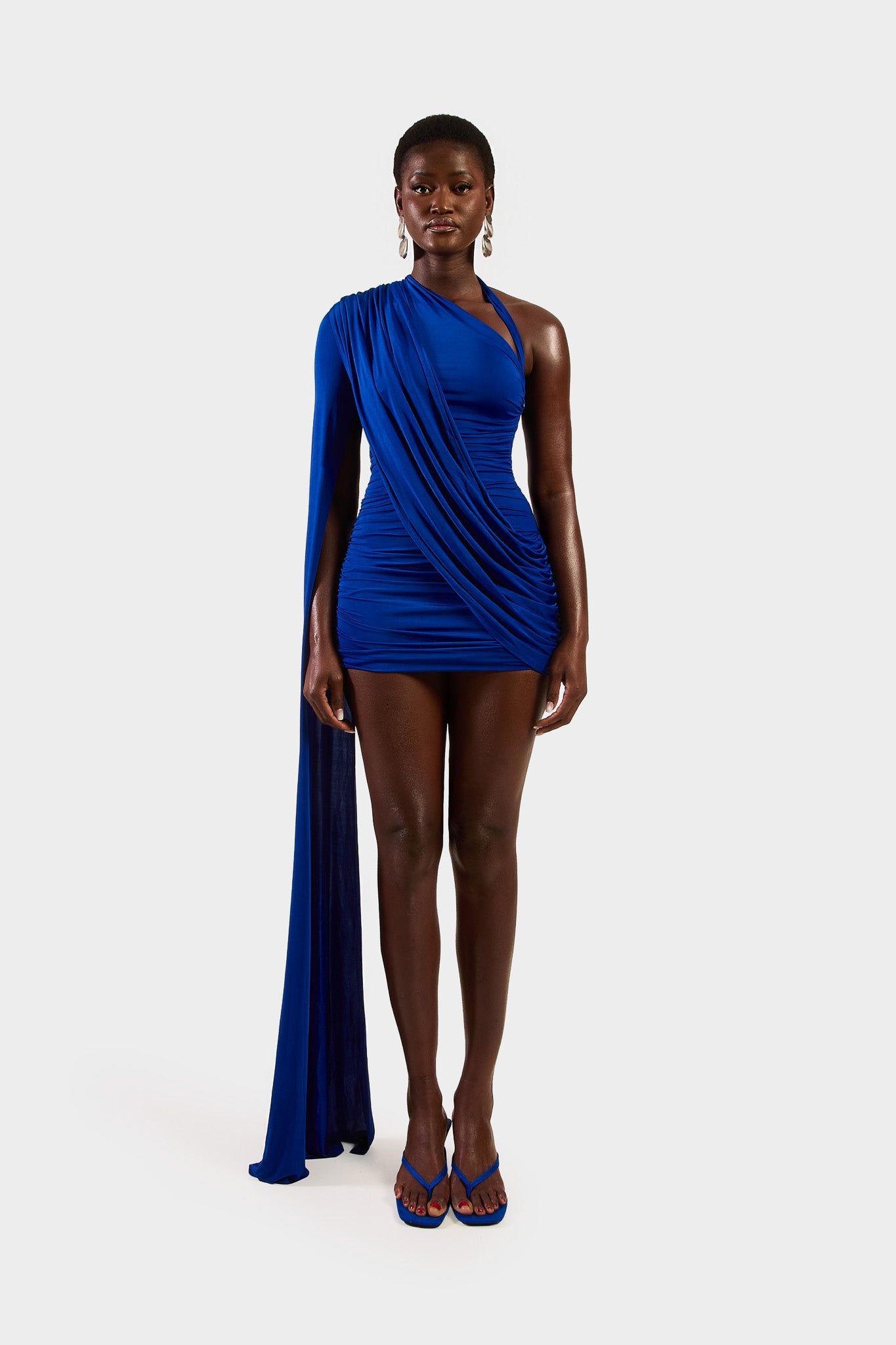 Ruched Draped Mini - Sapphire