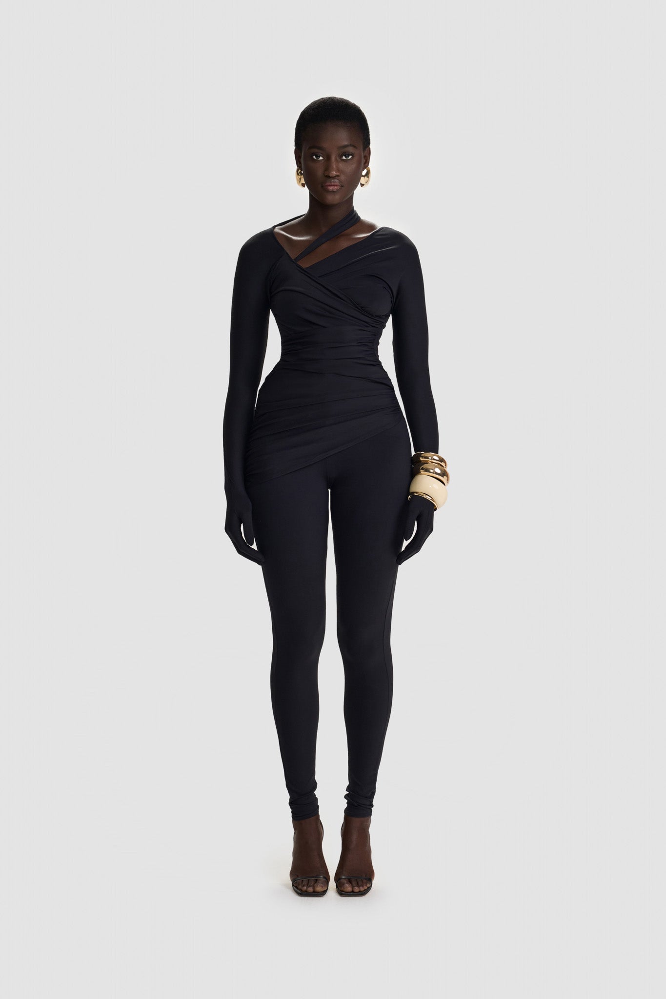 Ruched Panel Legging Pant - Panther