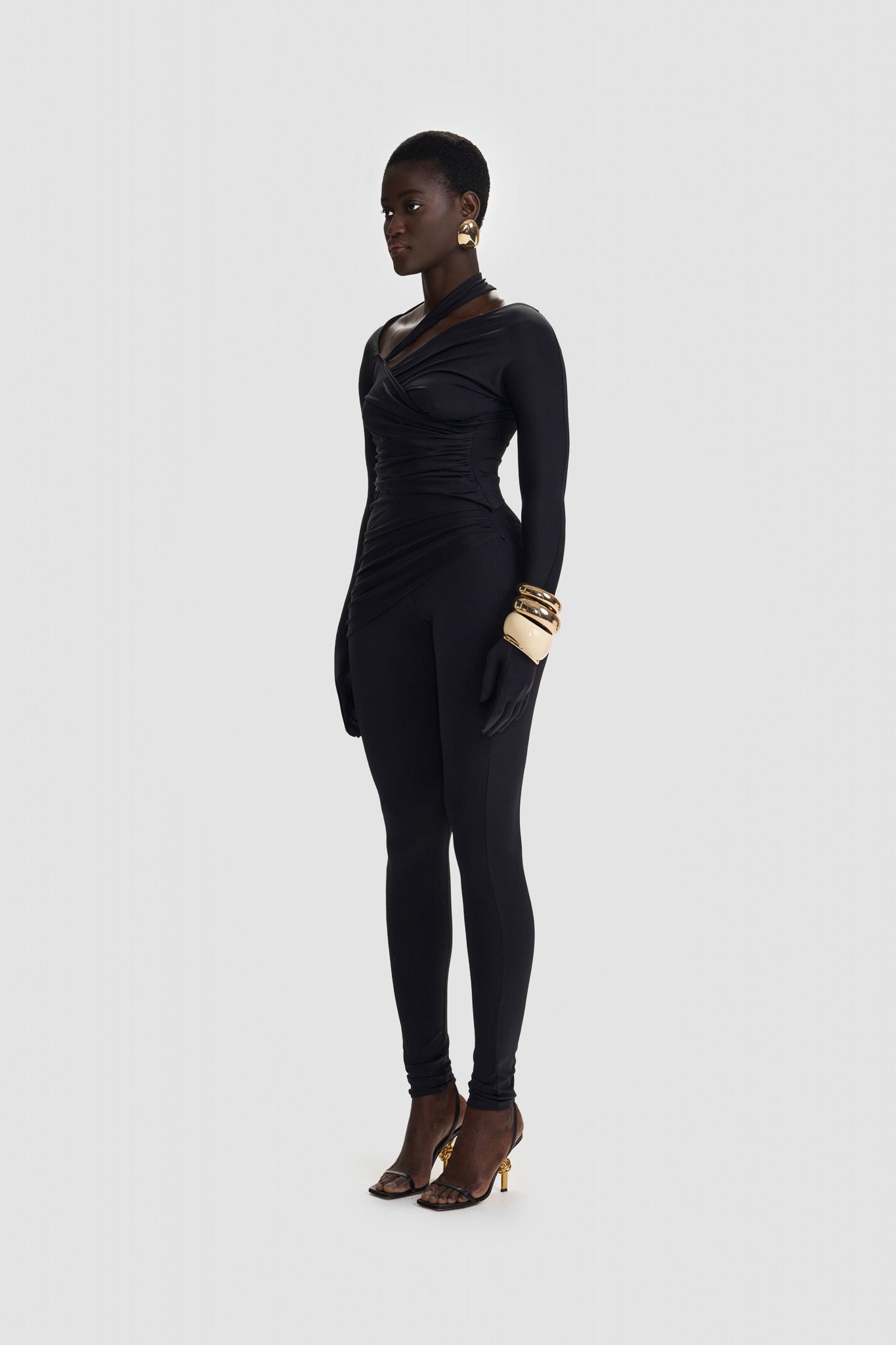 Ruched Panel Legging Pant - Panther