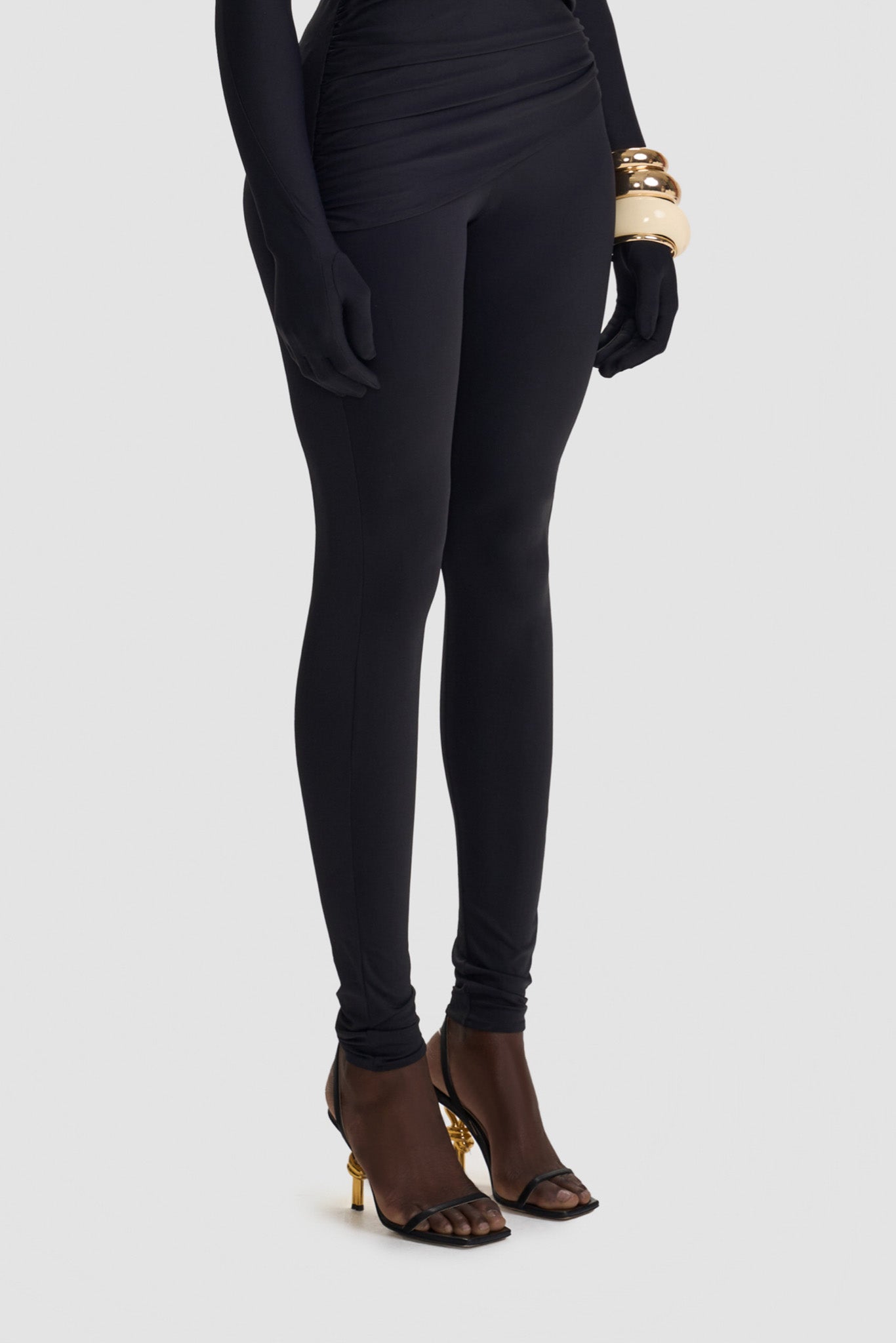 Ruched Panel Legging Pant - Panther