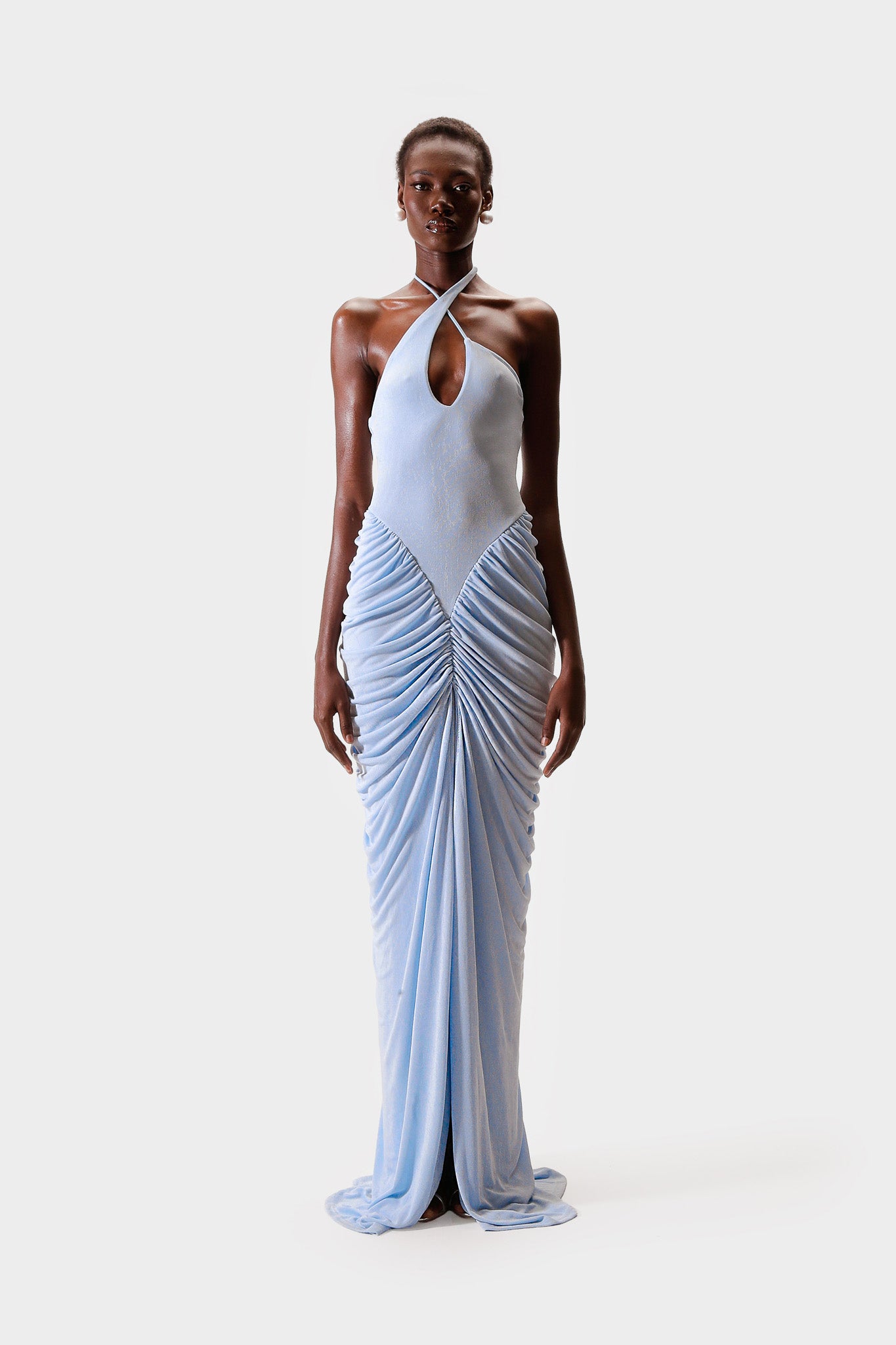 Signature Draped Maxi - Clear sky