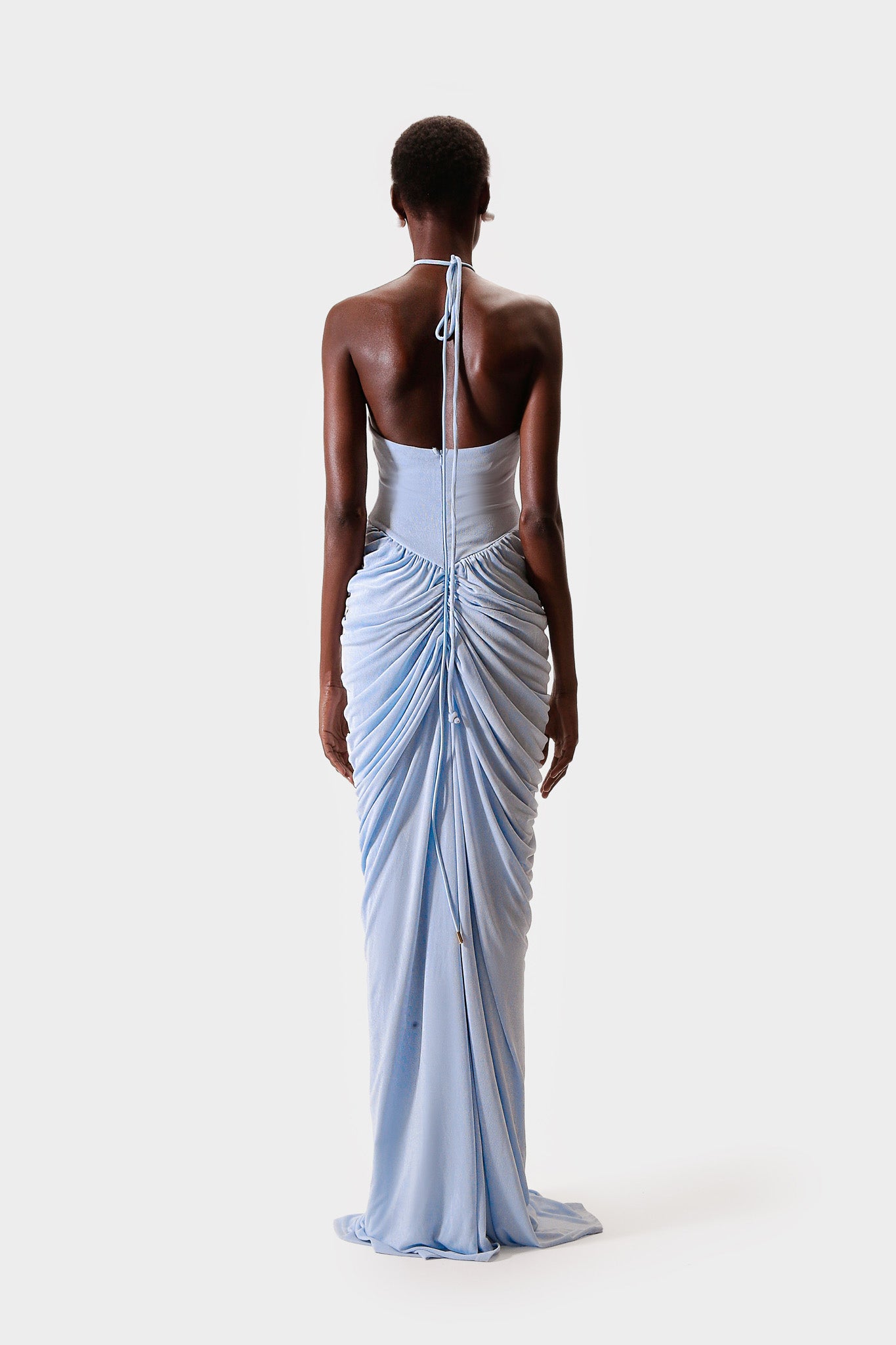Signature Draped Maxi - Clear sky