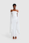 Verella Bandeau Maxi Cape Sleeve - White