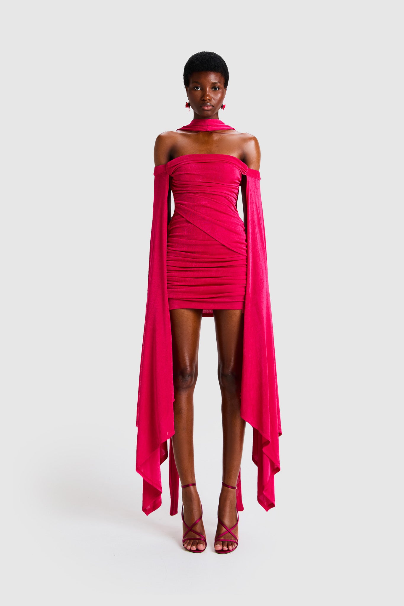 Verella Bandeau Mini Cape Sleeve - Dragonfruit