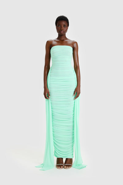 SAMPLE SALE Zaya Ruched Maxi - Lagoon  BBXBRAND