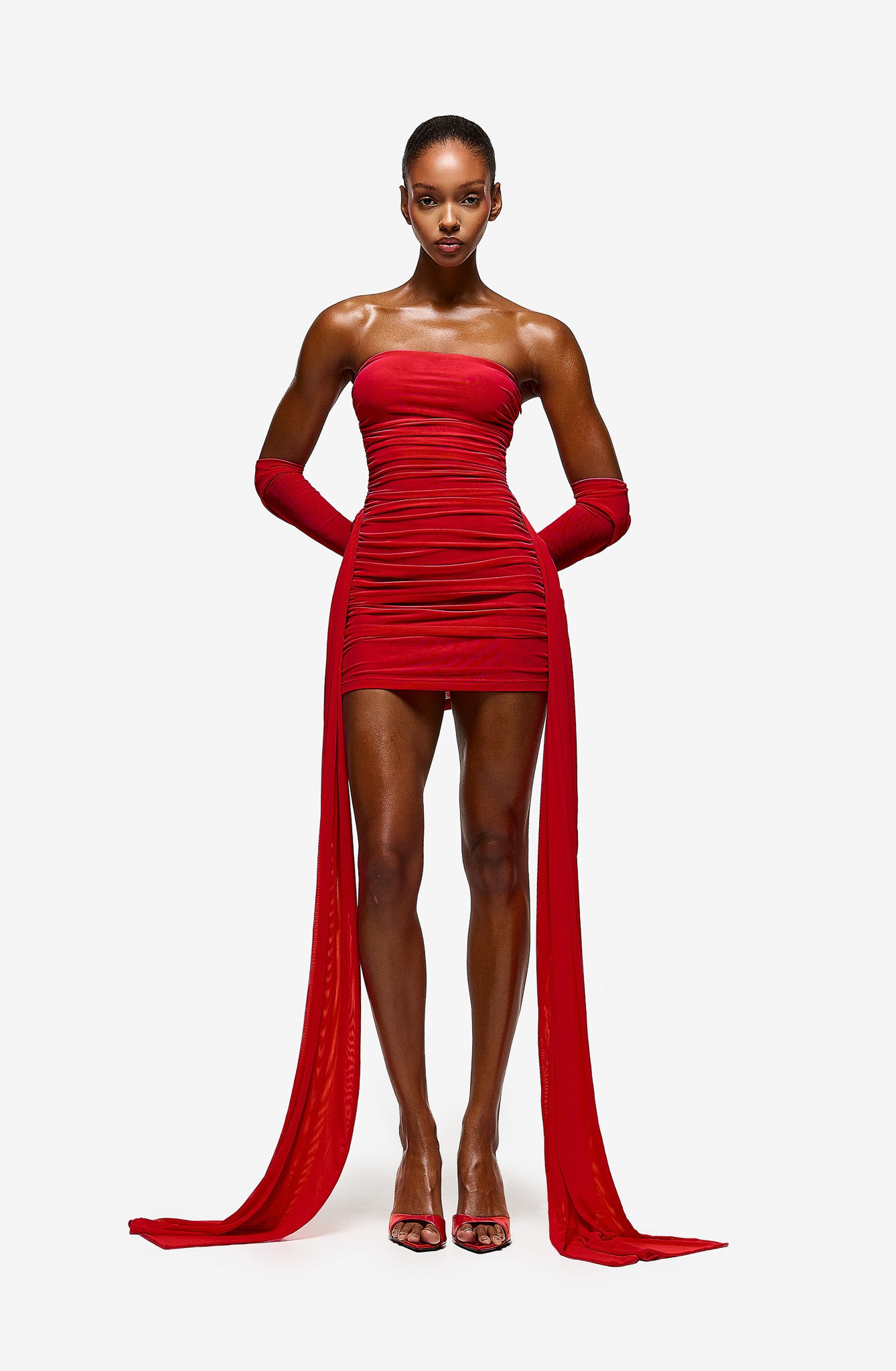 Zaya Ruched Mini - Pepper Red
