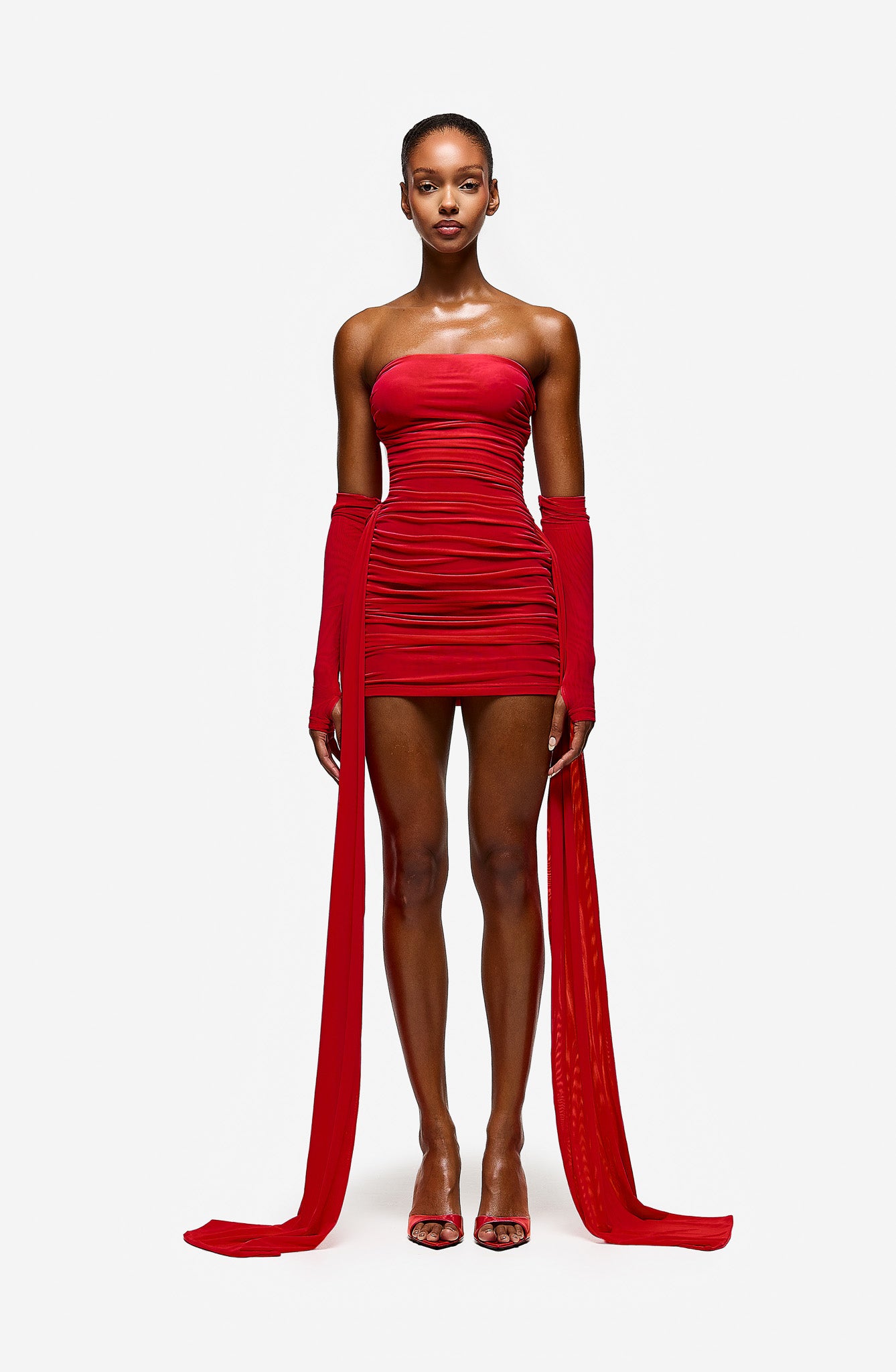 Zaya Ruched Mini - Pepper Red