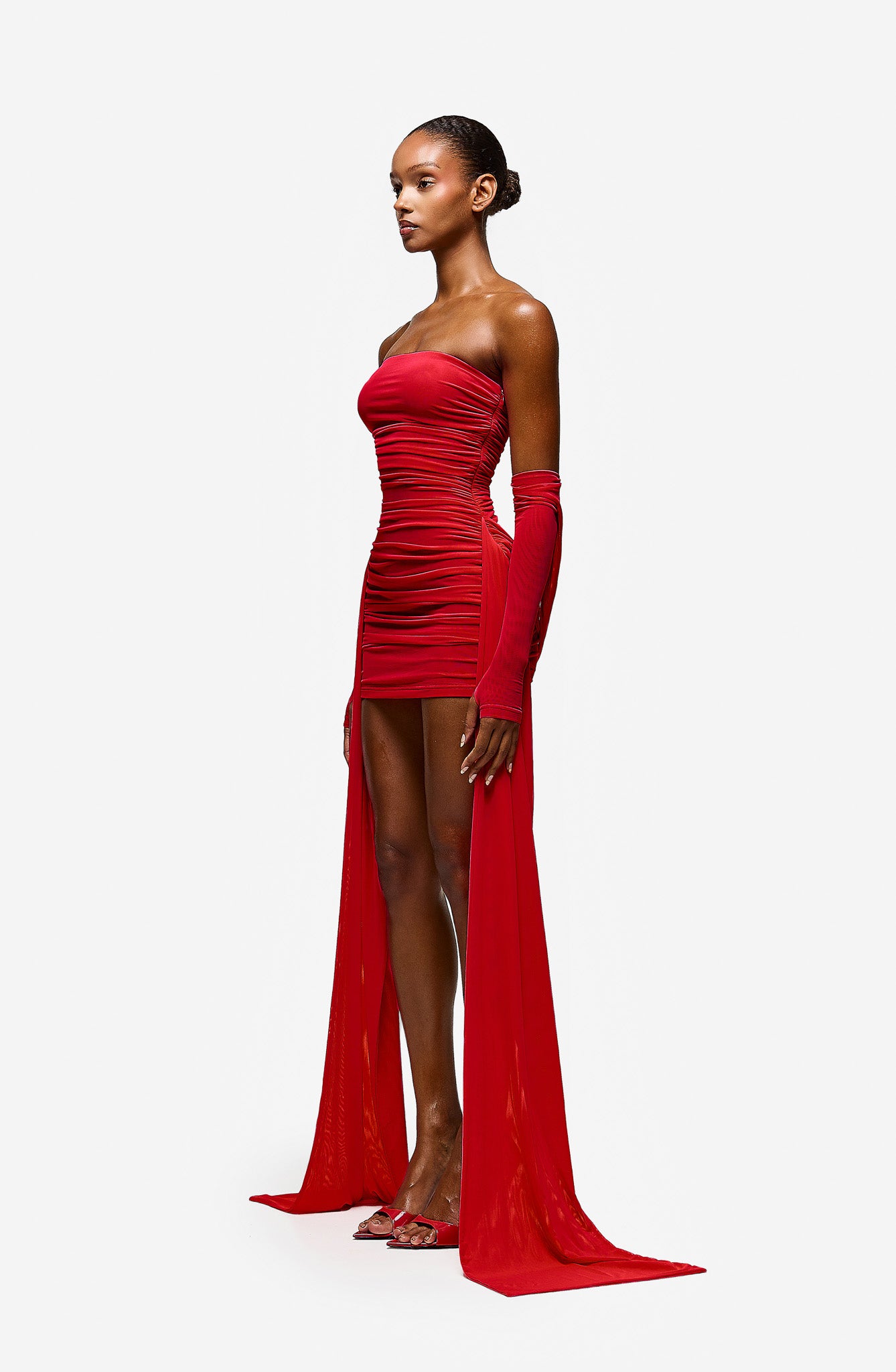 Zaya Ruched Mini - Pepper Red