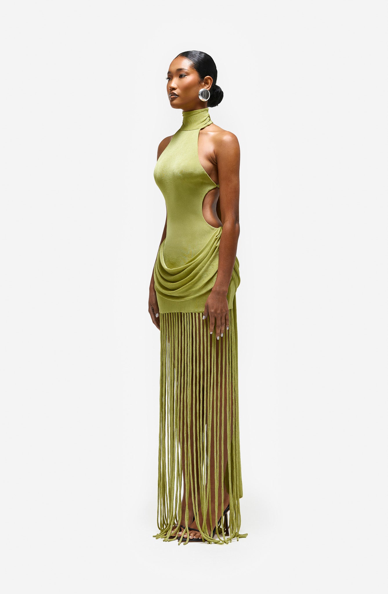 Zuma Tassel Cut Out Dress - Sage