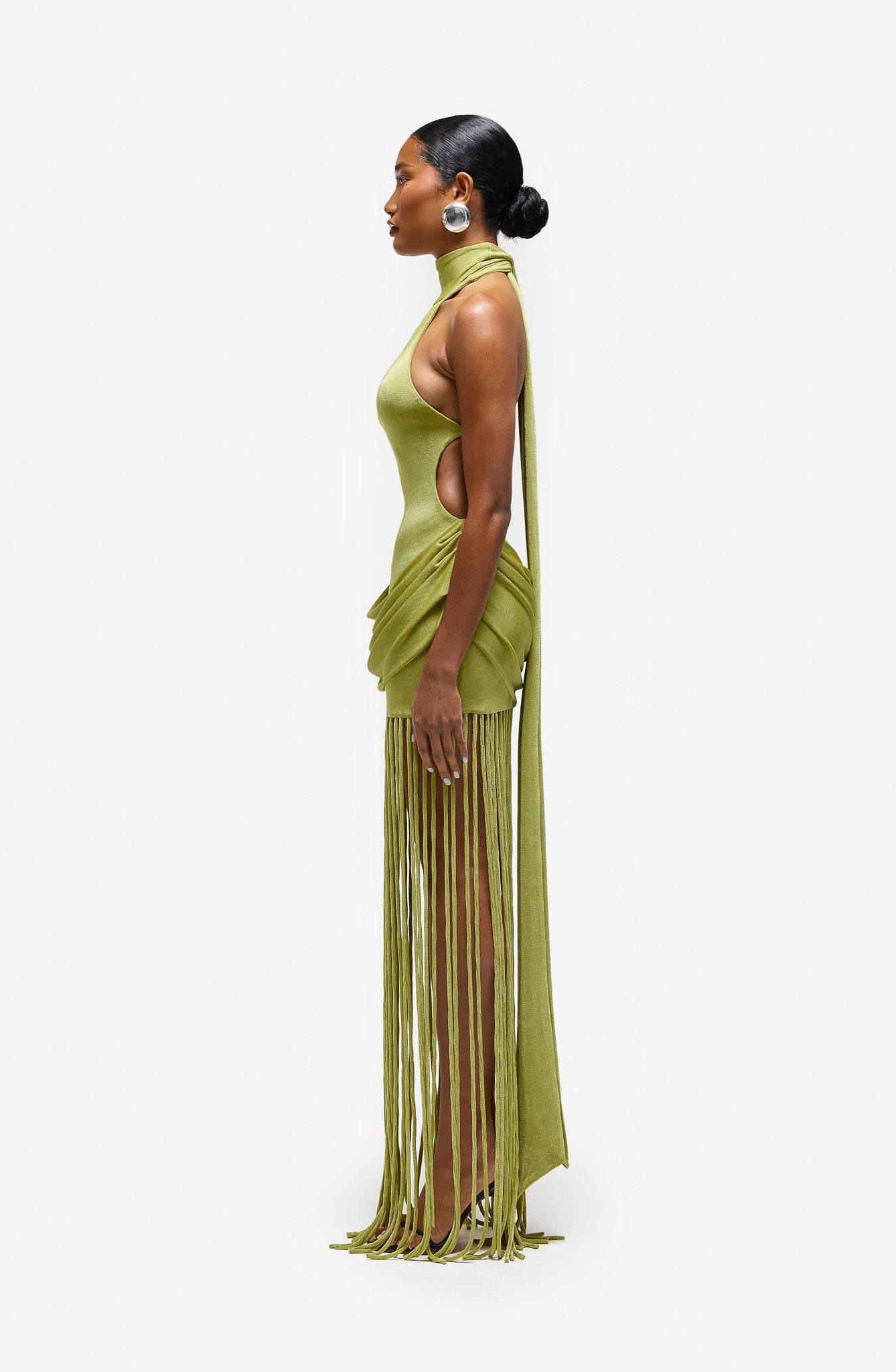 Zuma Tassel Cut Out Dress - Sage