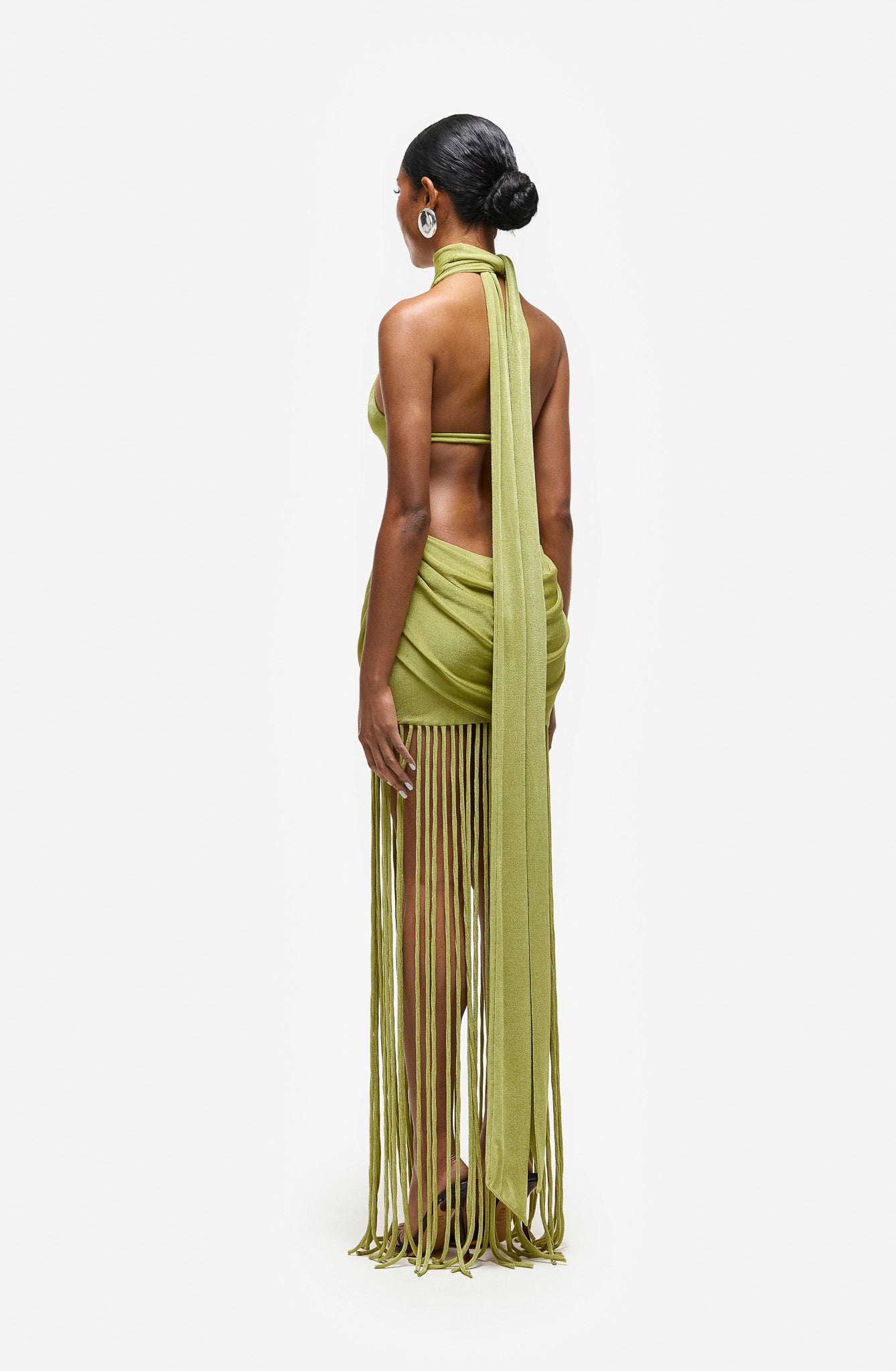 Zuma Tassel Cut Out Dress - Sage